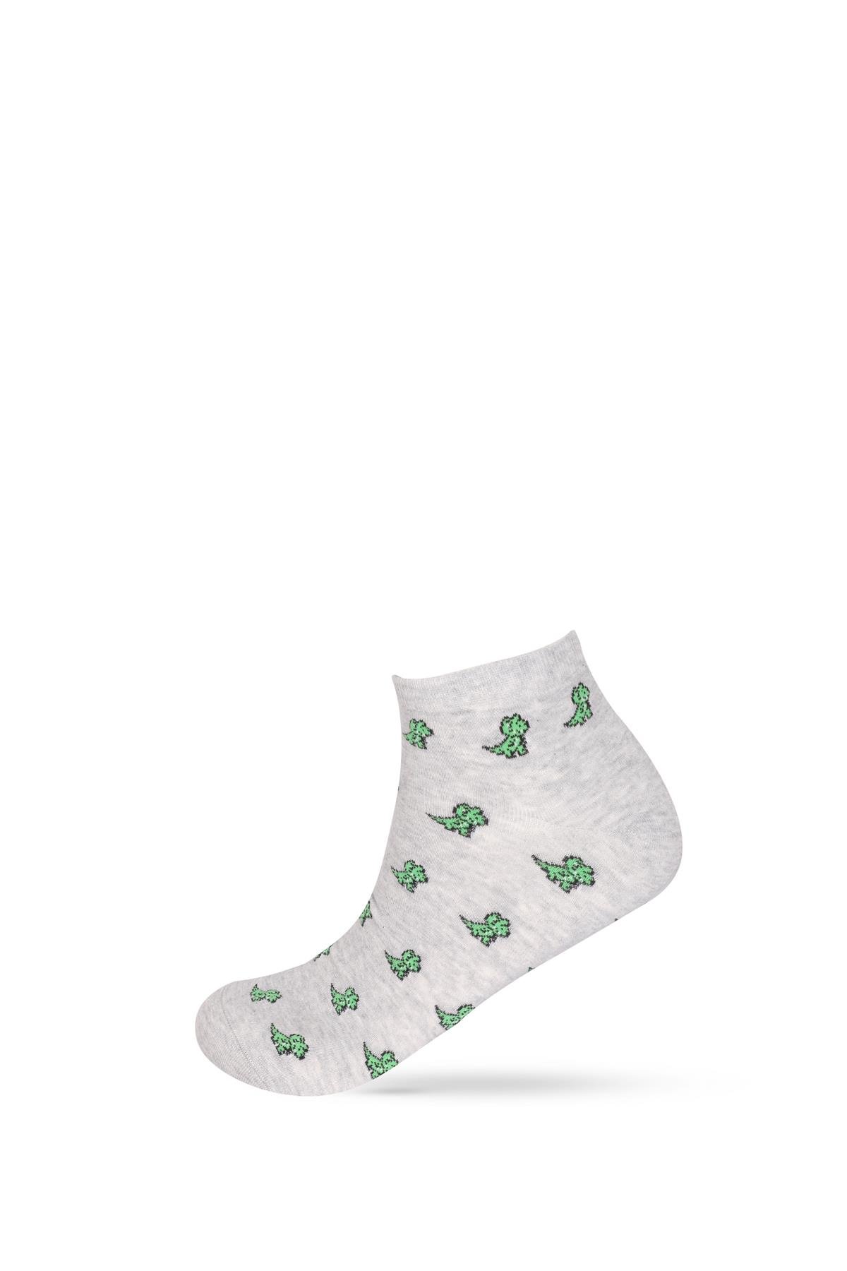 Erkek Hayvan Desenli 3lü Patik Çorap