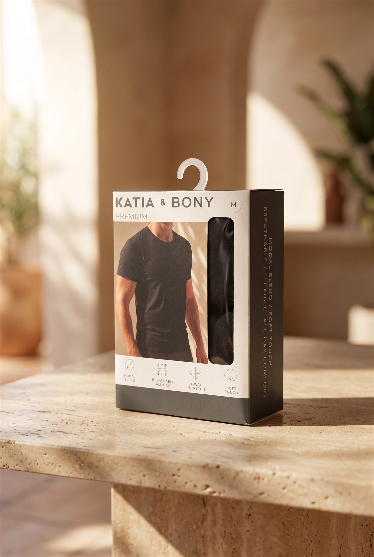 22603M4003 2PCK BASIC KUTULU MODAL O YAKA ERKEK TSHIRT SİYAH