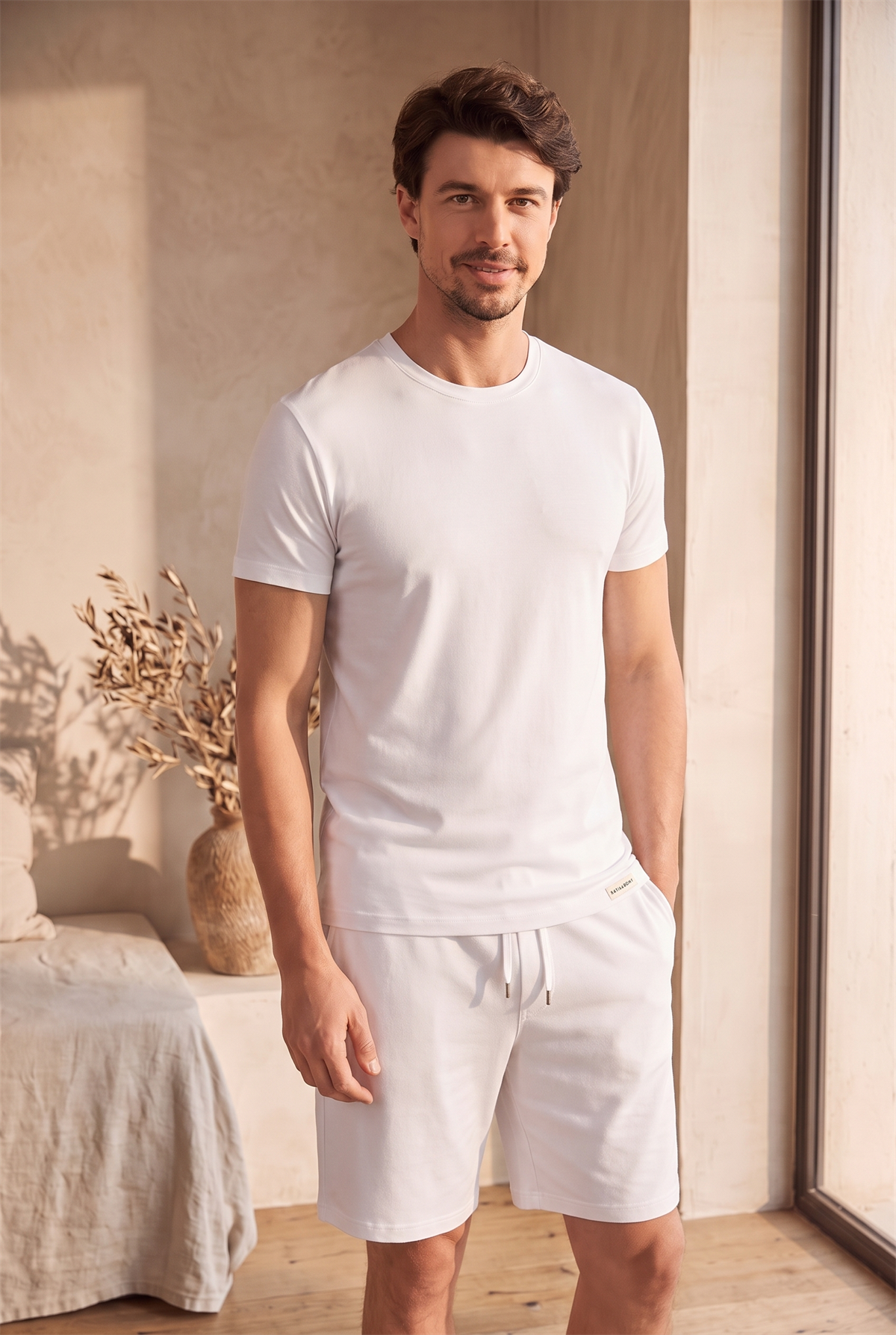 22603M4003 2PCK BASIC KUTULU MODAL O YAKA ERKEK TSHIRT WHITE
