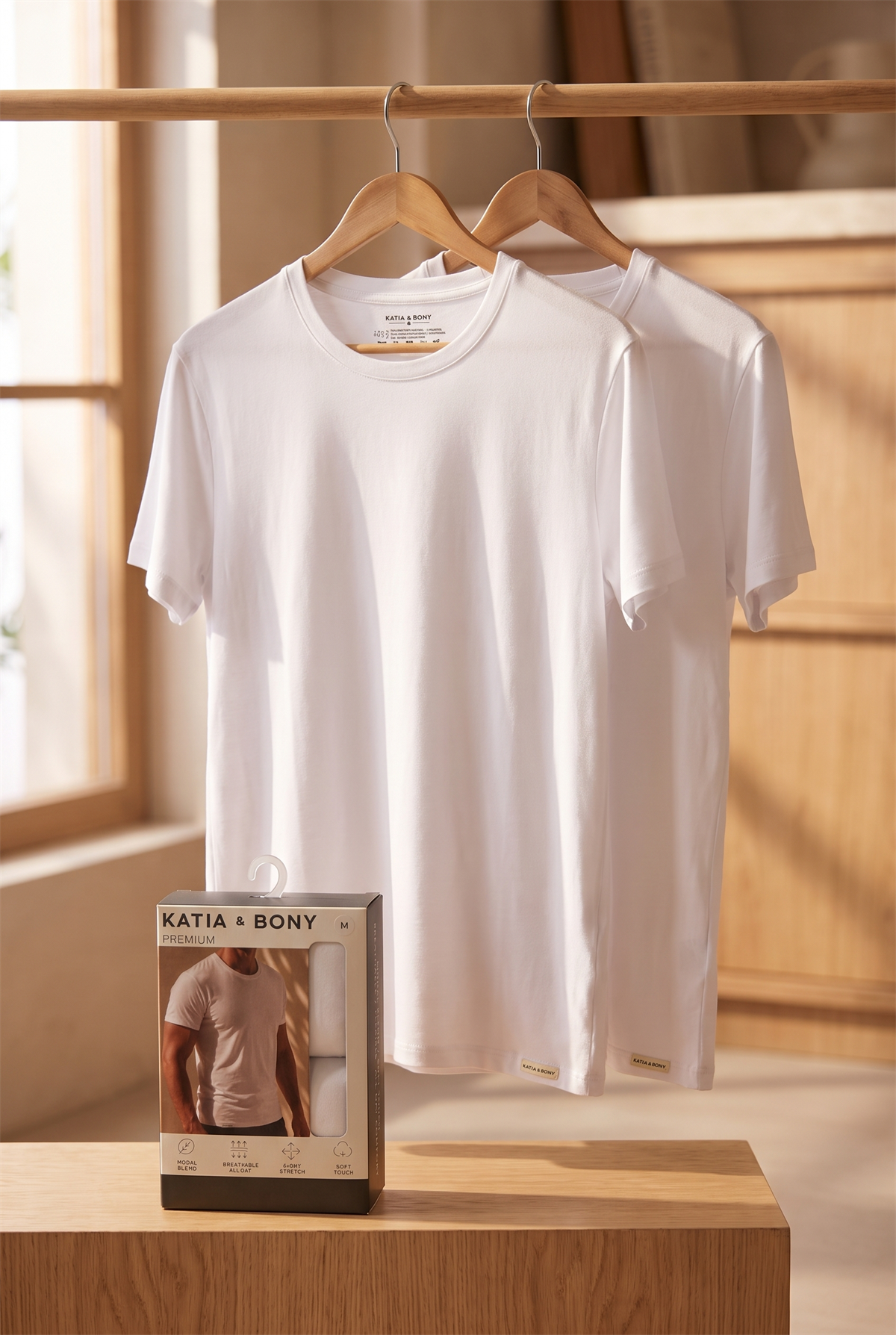 22603M4003 2PCK BASIC KUTULU MODAL O YAKA ERKEK TSHIRT WHITE