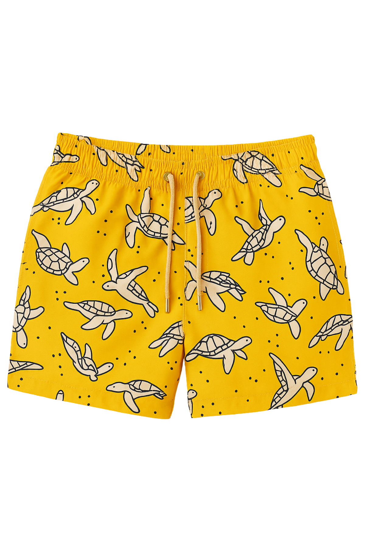 Erkek Lemon Party Kaplumbağa Desenli Deniz Şortu Sarı