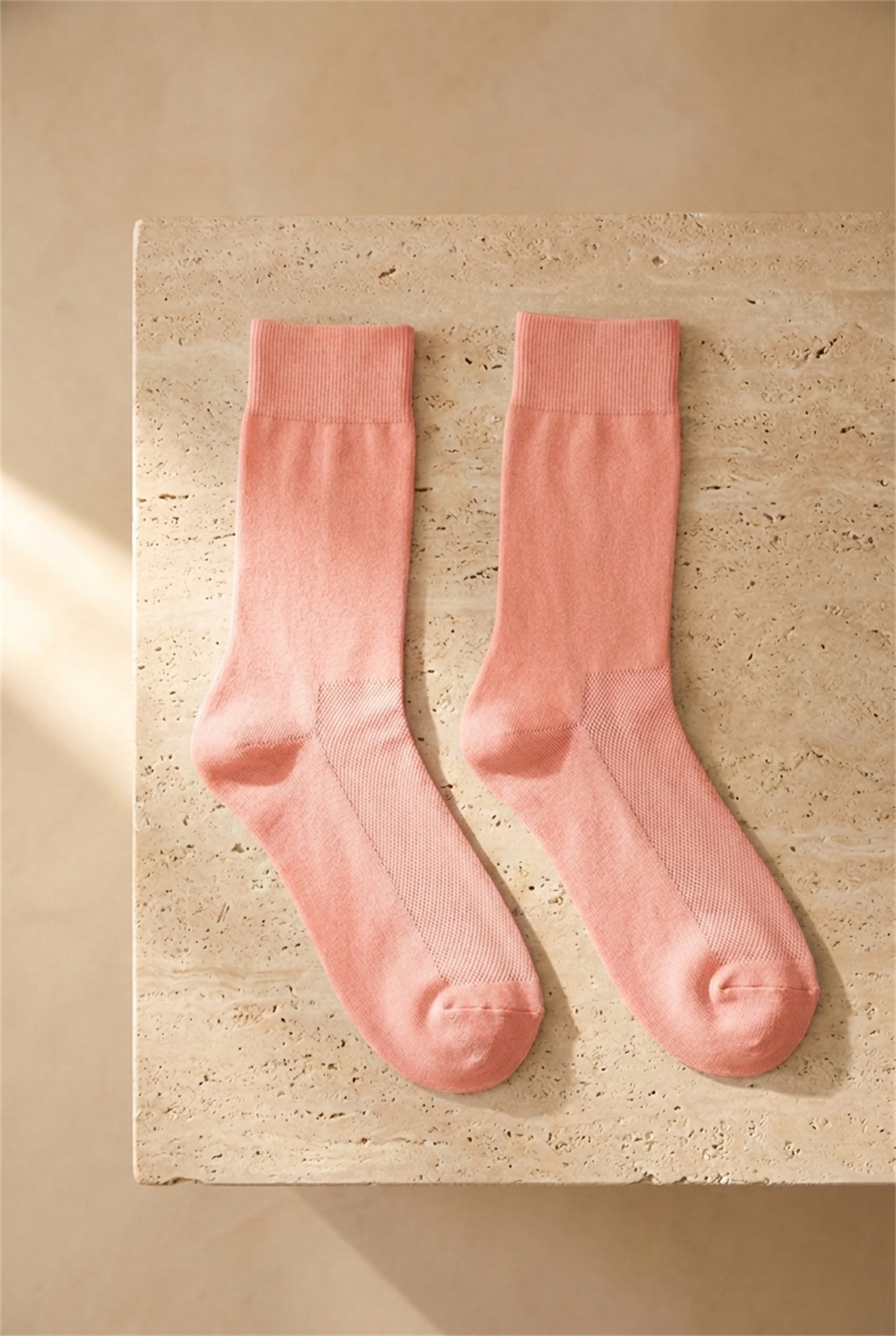 Erkek Merserize Fileli Soket Çorap Pembe Melanj