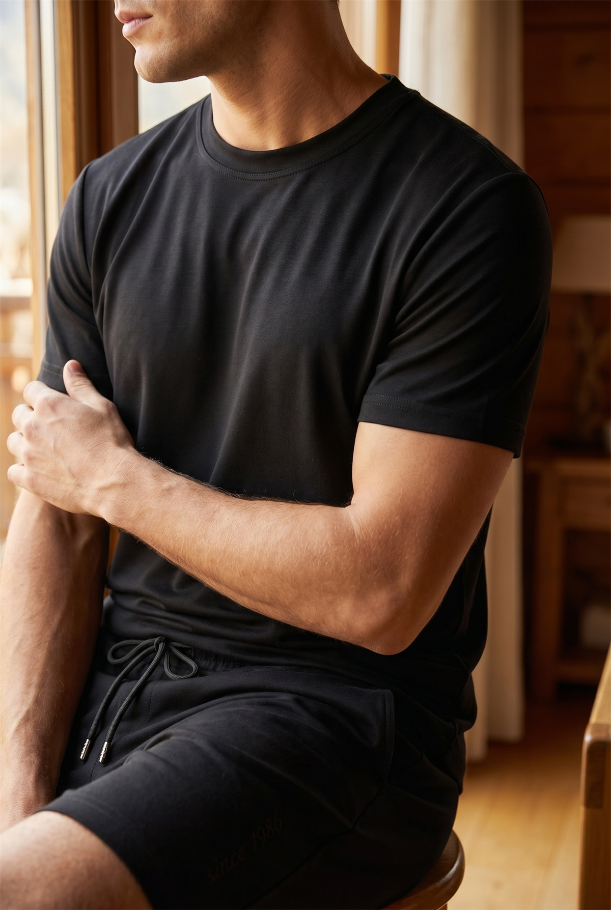 12610E4001 MODAL ERKEK T-SHIRT SİYAH