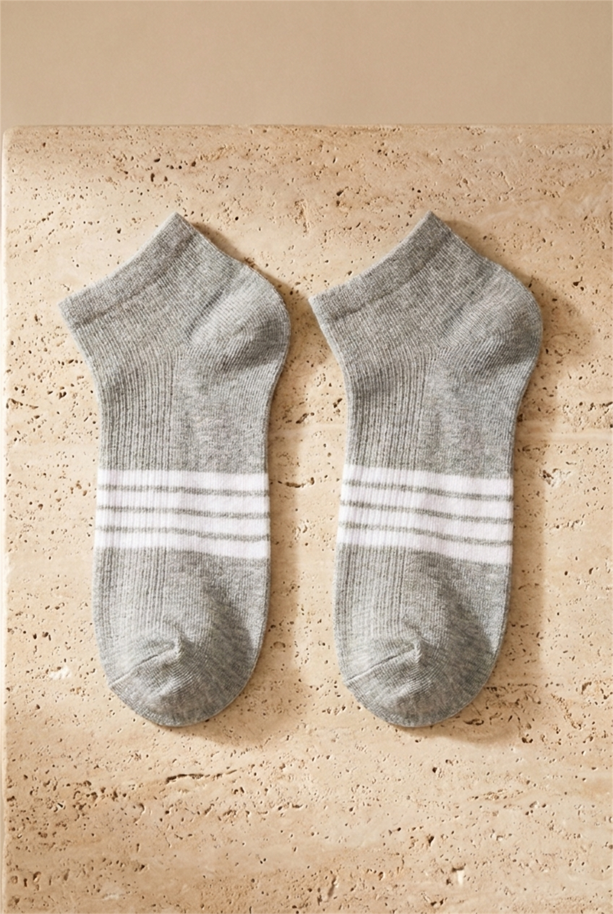 Mens 5-Piece Booties Socks With Stripe Detail İn The Middle