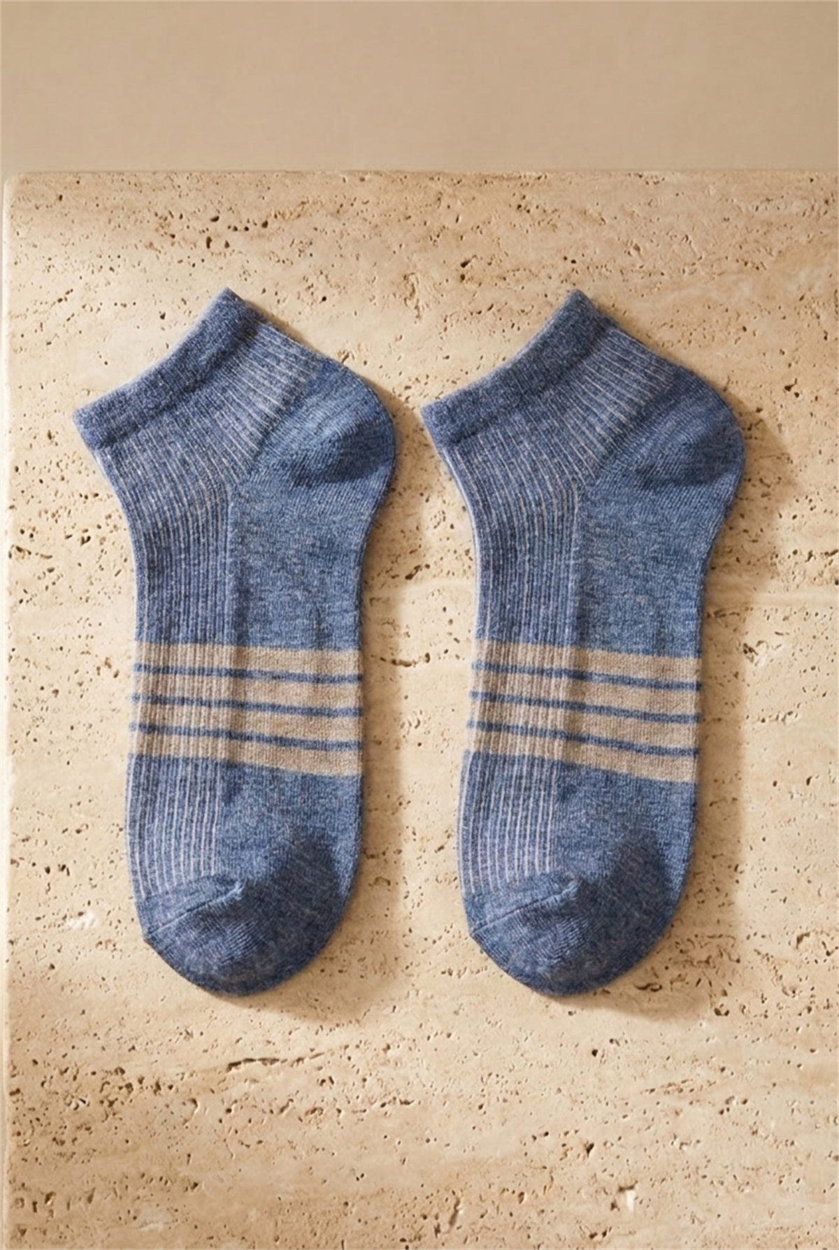 Mens 5-Piece Booties Socks With Stripe Detail İn The Middle