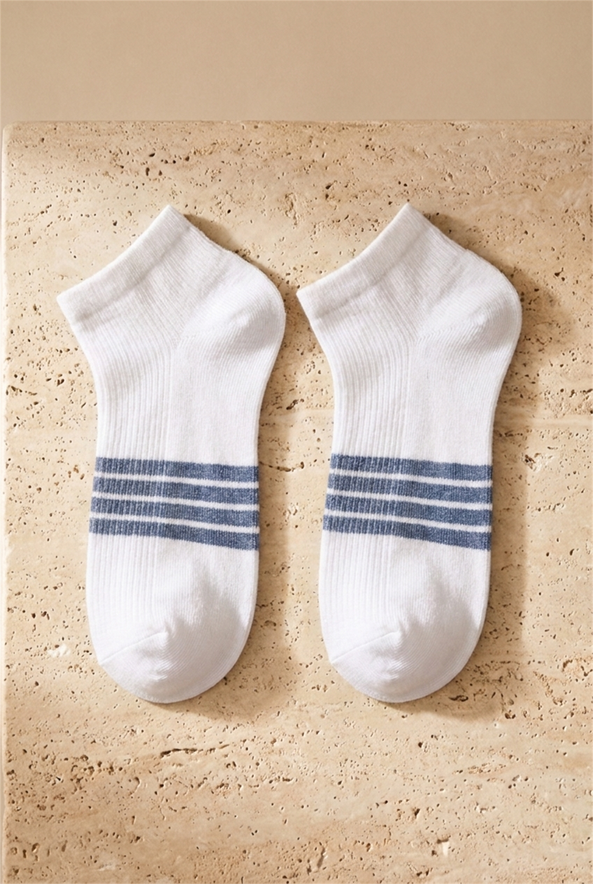 Mens 5-Piece Booties Socks With Stripe Detail İn The Middle