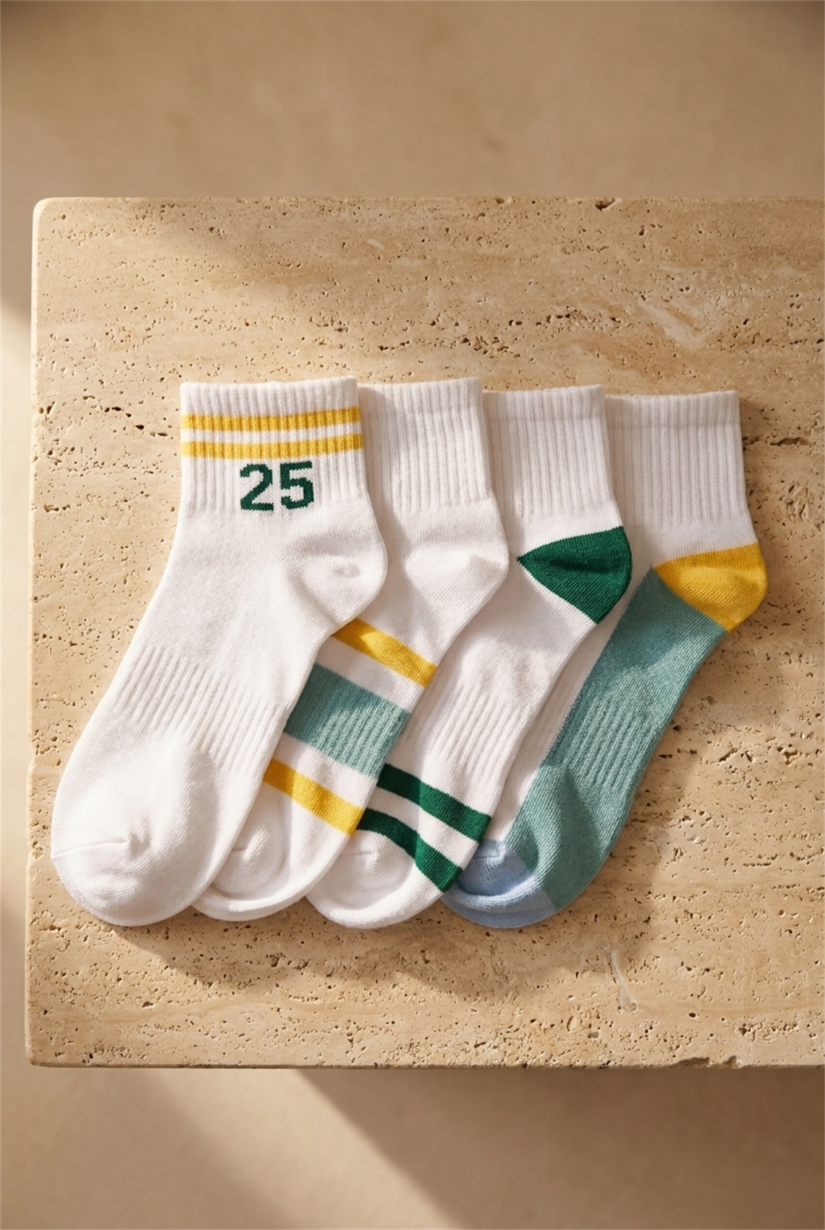 Mens 4-Piece Booties Socks With Number Detail