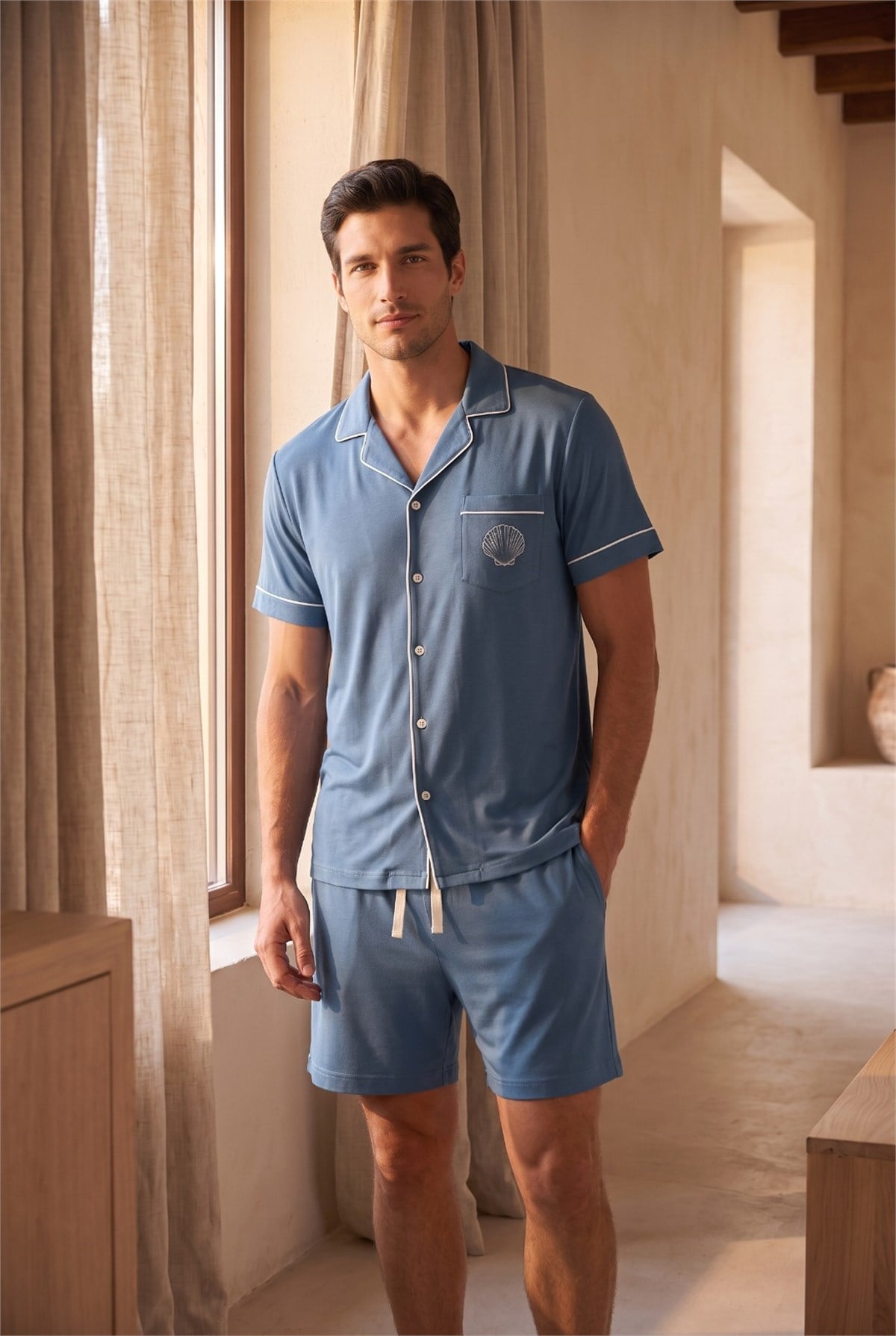Erkek Sea La Vie Cepli Şortlu Pijama Takımı