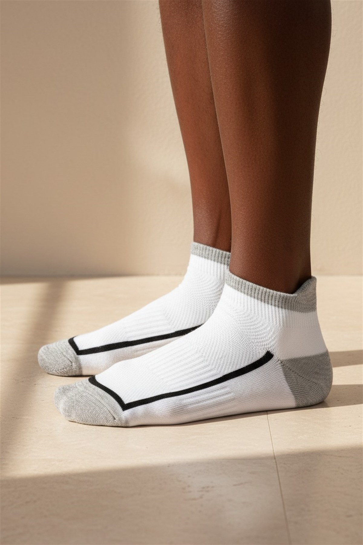 Erkek Siyah Çizgili Step Çorap