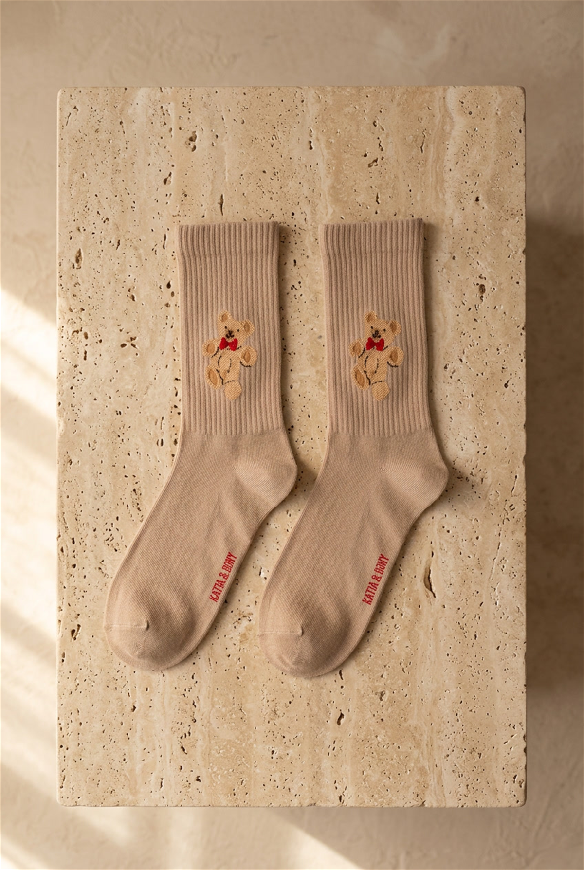 Mens Teddy Patterned Socks Brown