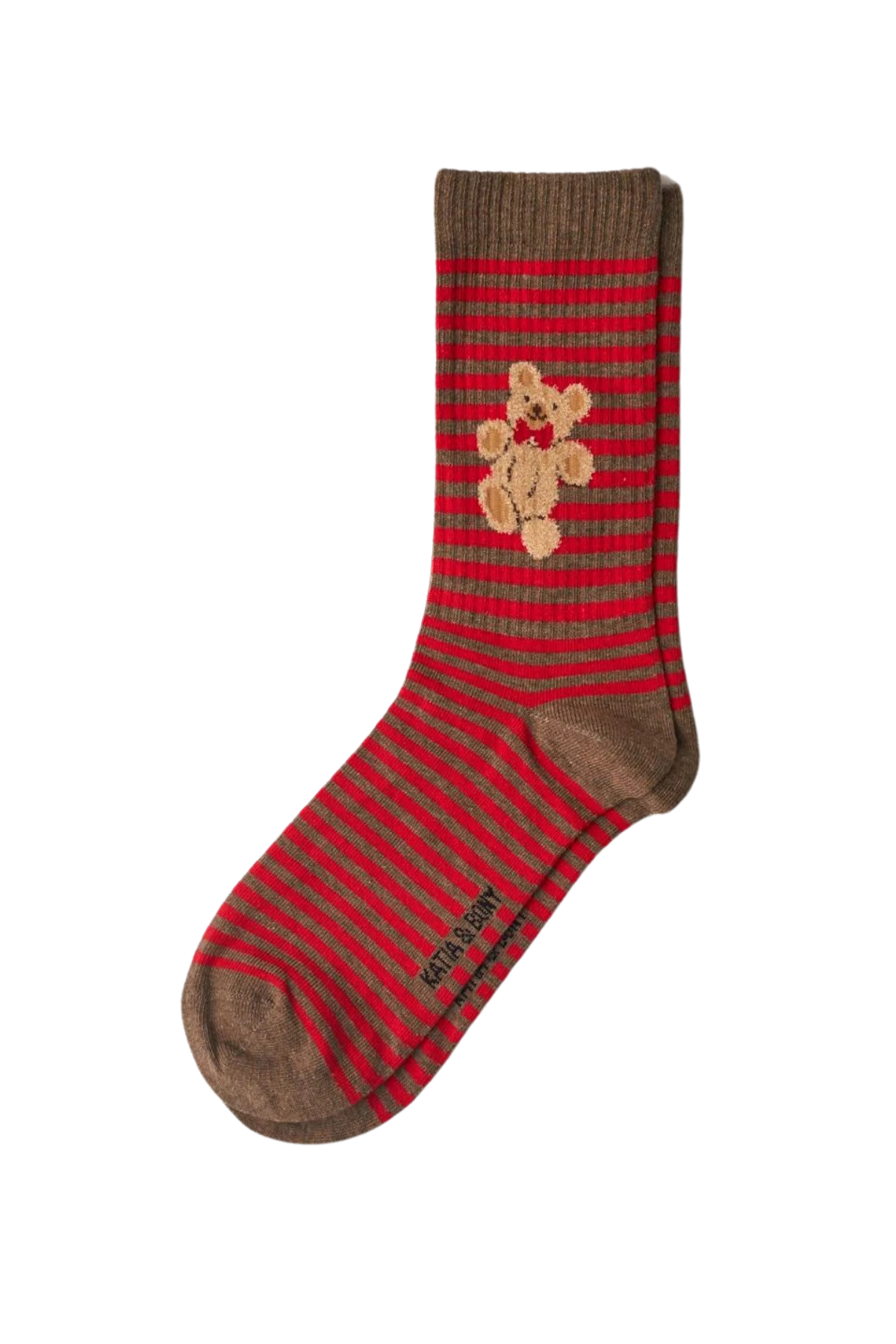 Erkek Teddy Desenli Soket Çorap Kırmızı