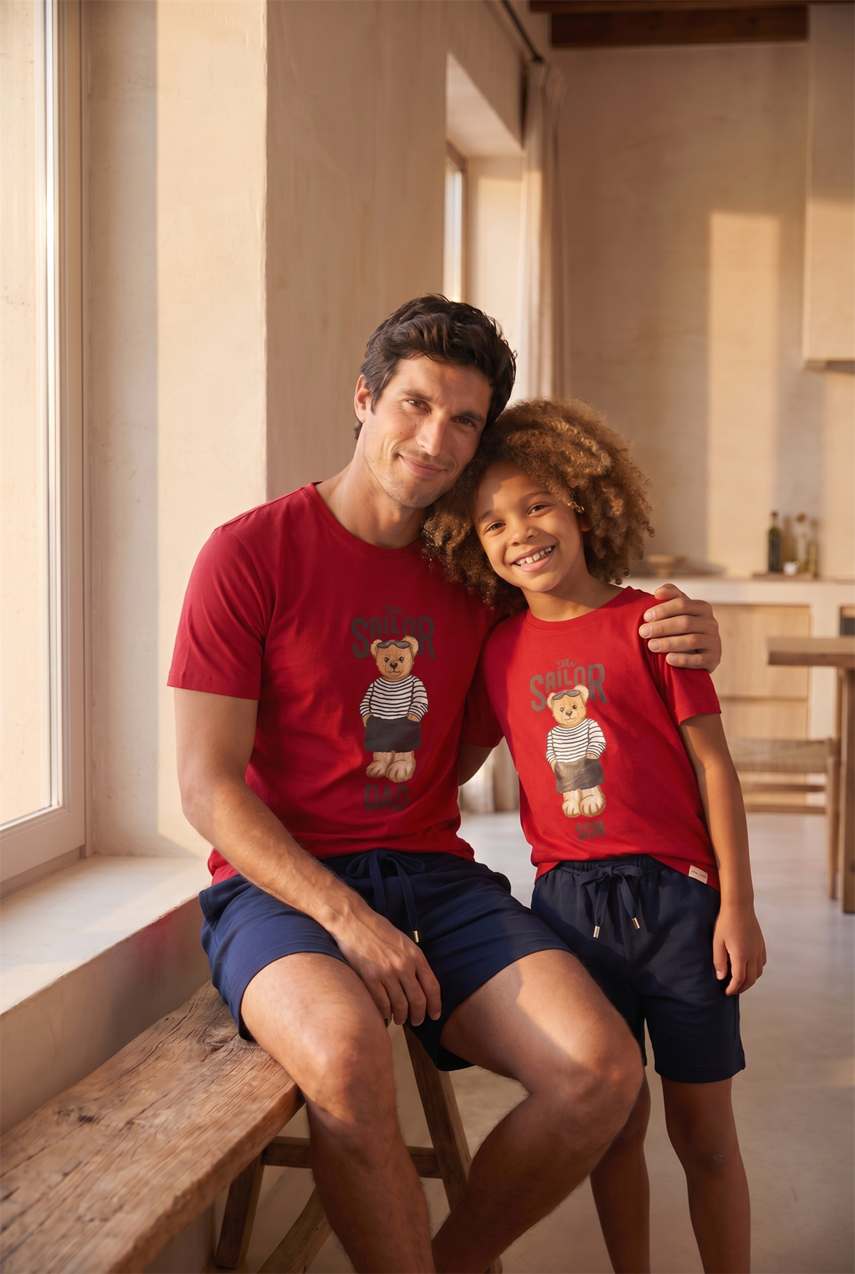 Erkek The Sailor Teddy Baskılı Kırmızı Şortlu Takım