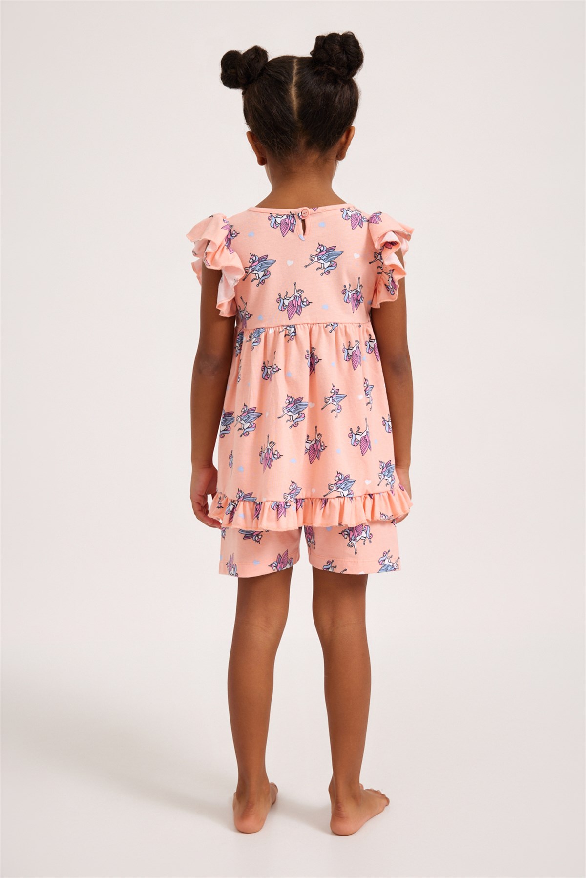 Fairytale Ruffled Girls Pajama Top Pink