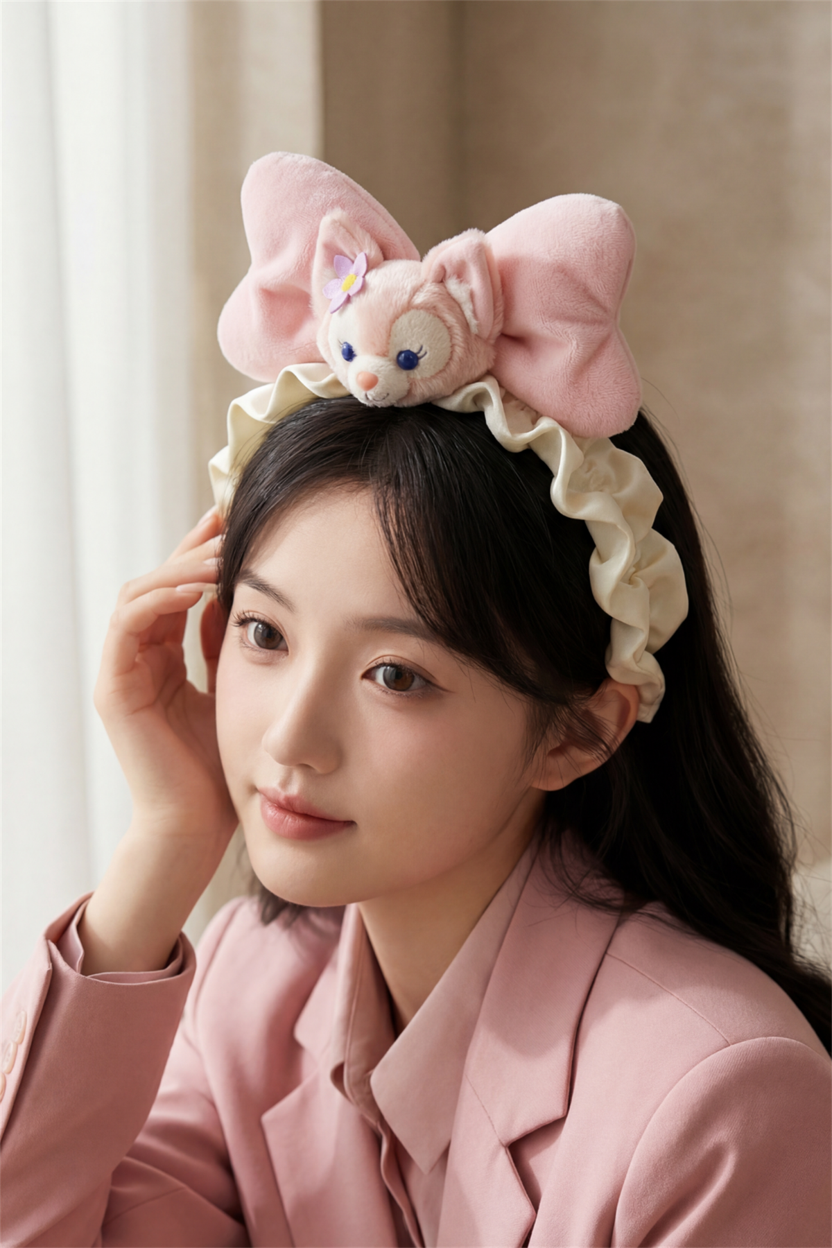 Fare Aksesuarlı Taç Pembe