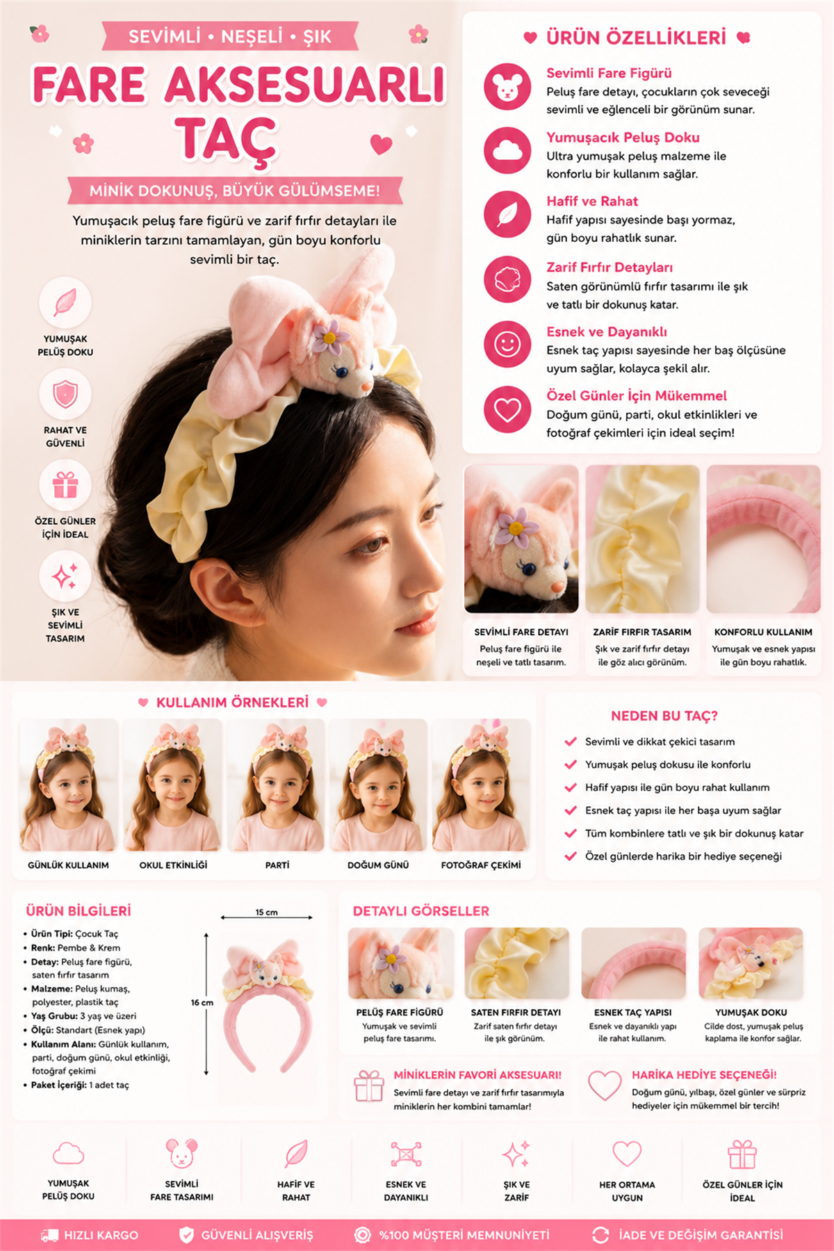 Mouse Accessory Crown Pink