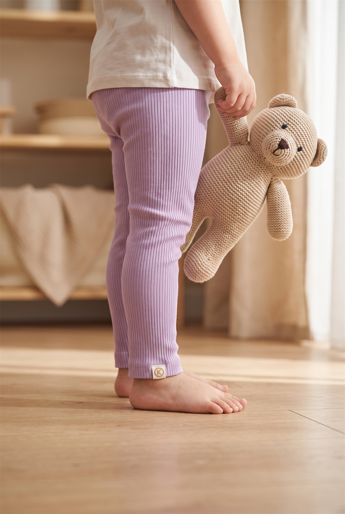 Ribbed Basic Kids Tights Lilac