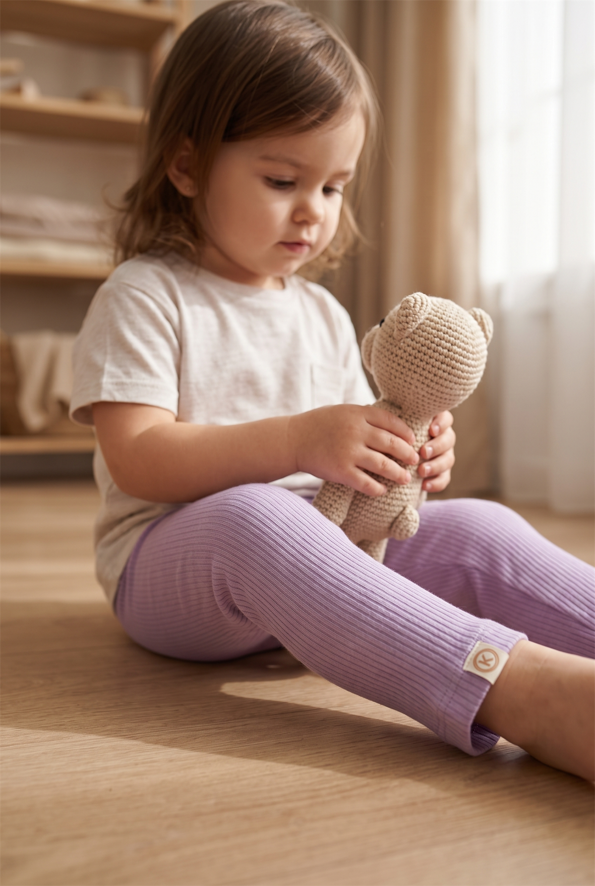 Ribbed Basic Kids Tights Lilac