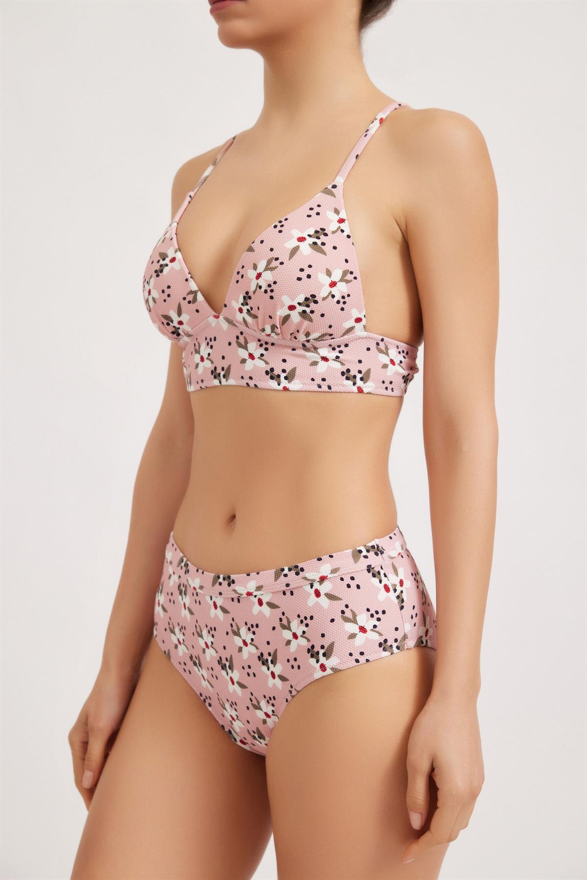 Flowers Kadın Bikini Alt Pudra
