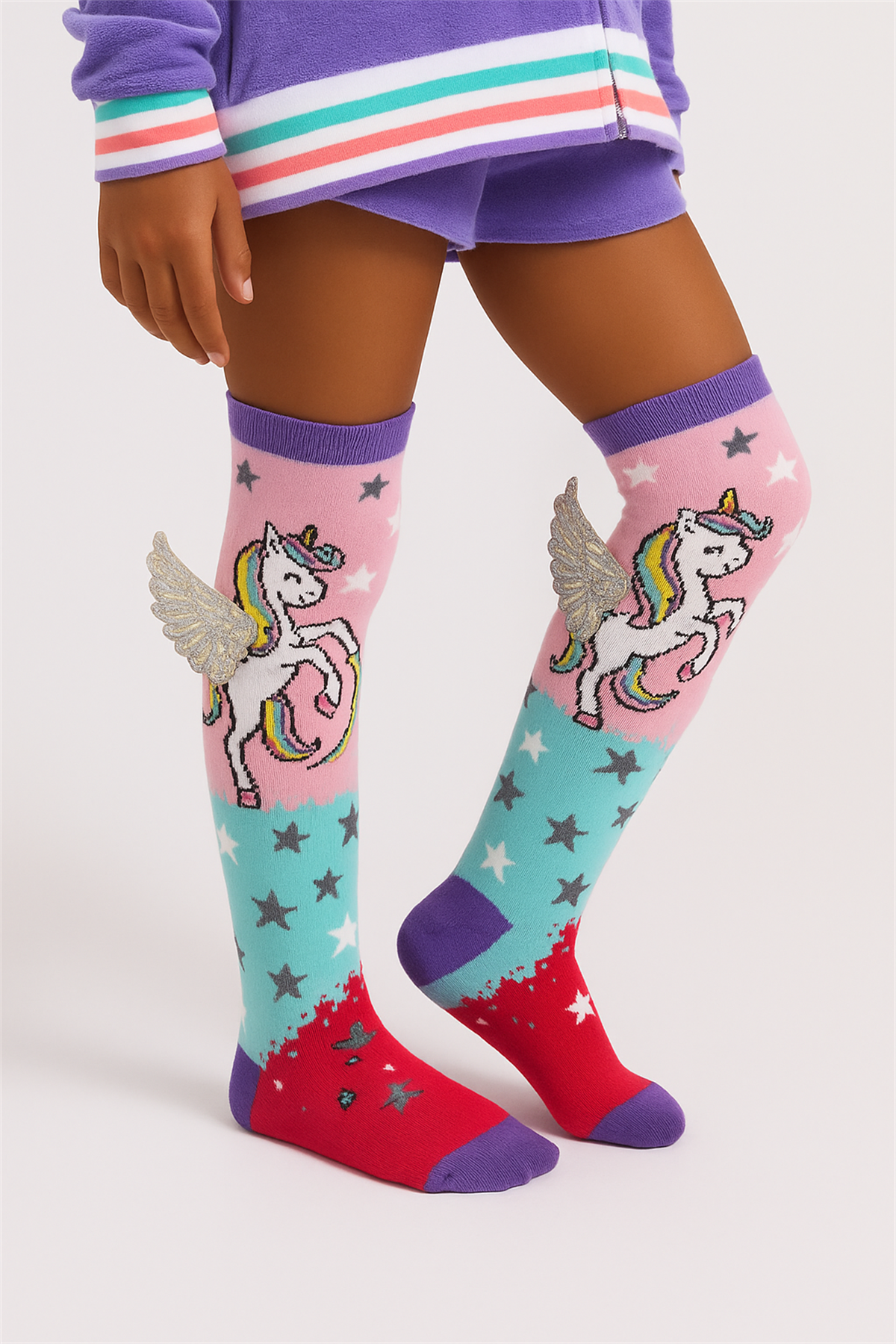 Flying Unicorn Girls Knee-High Patterned Socks