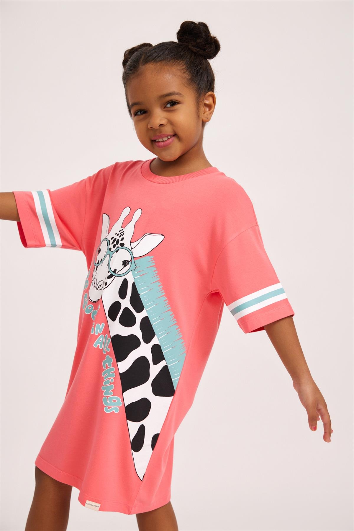 Fun Giraffe Kız Çocuk Gecelik Pembe