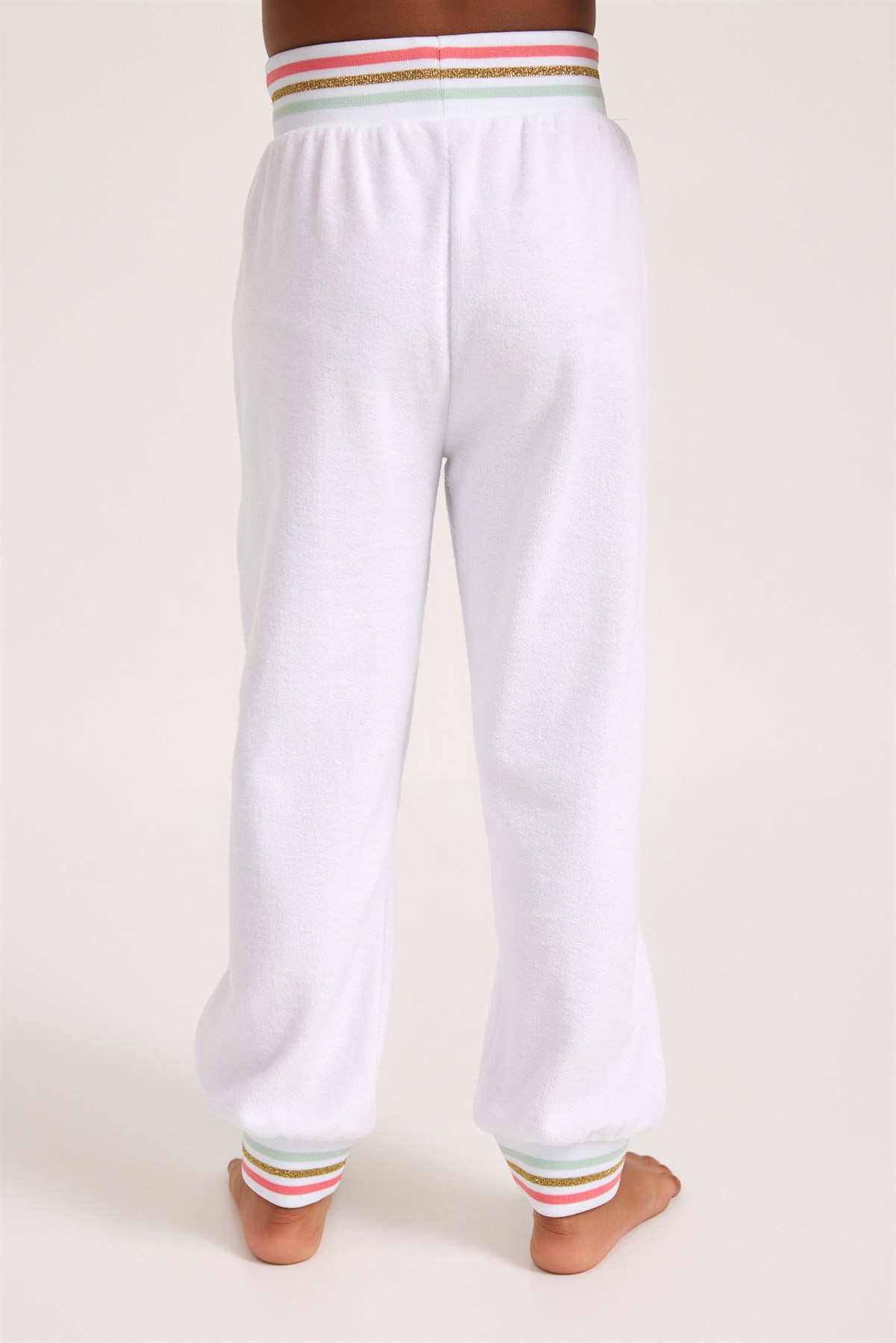 Fun Giraffe Girls Towel Pants White