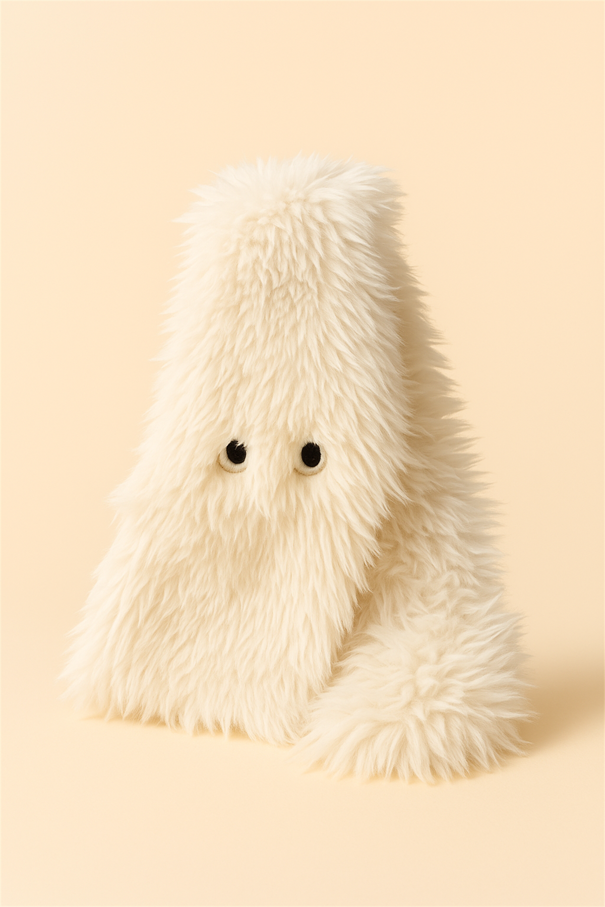 Göz Nakışlı Peluş Atkı Beyaz