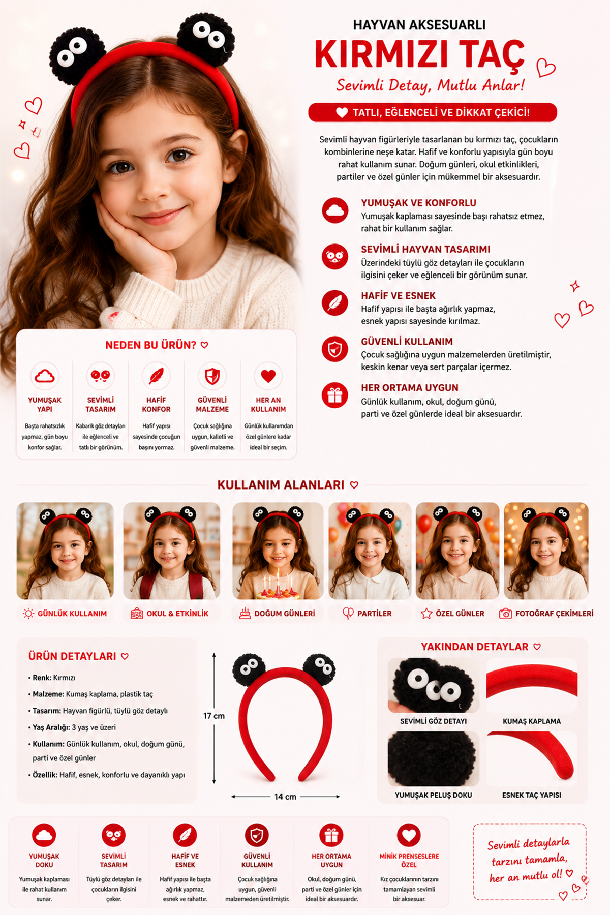 Red Crown With Animal Accessories