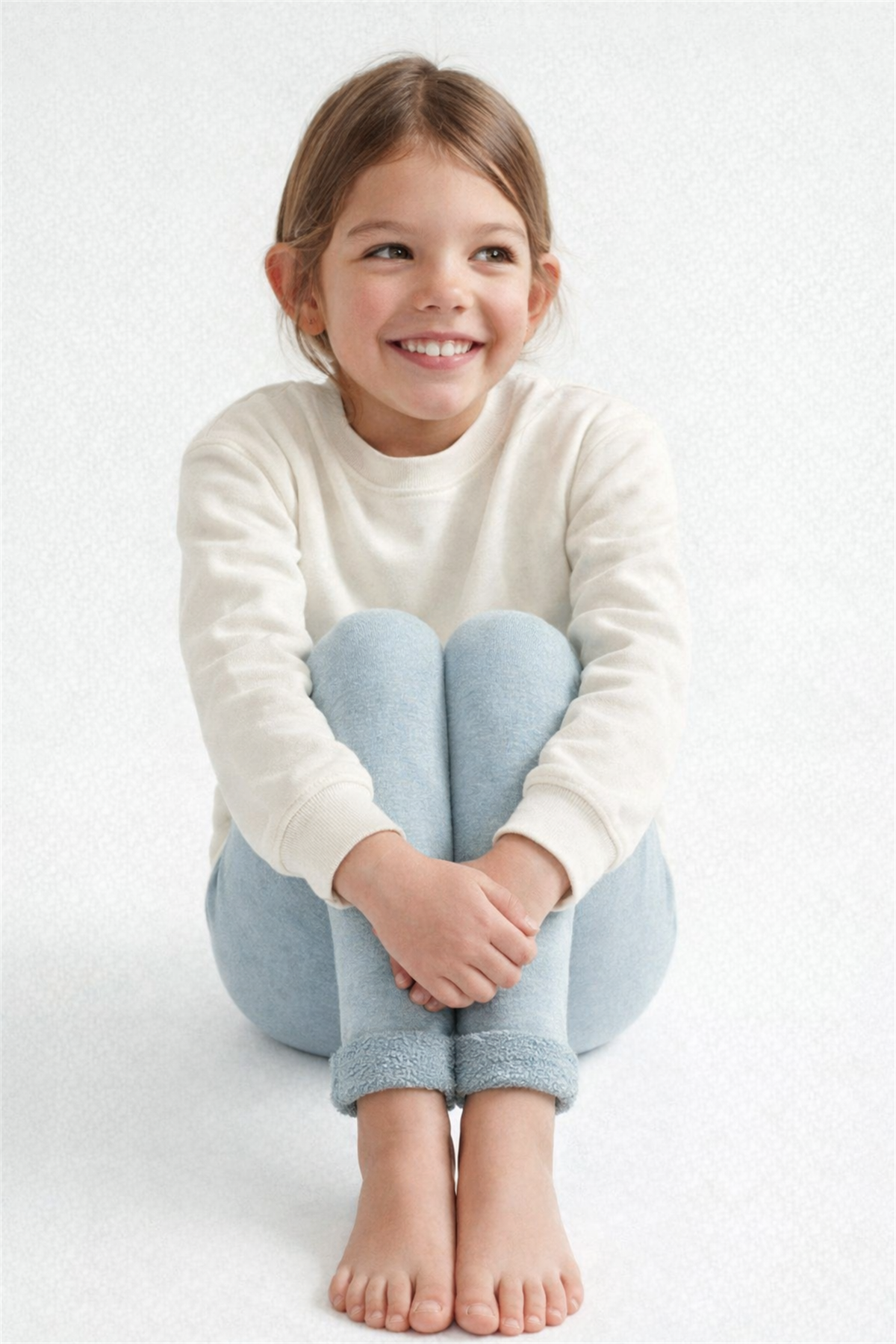 Childrens Tights With Towel Inside, Light Mint