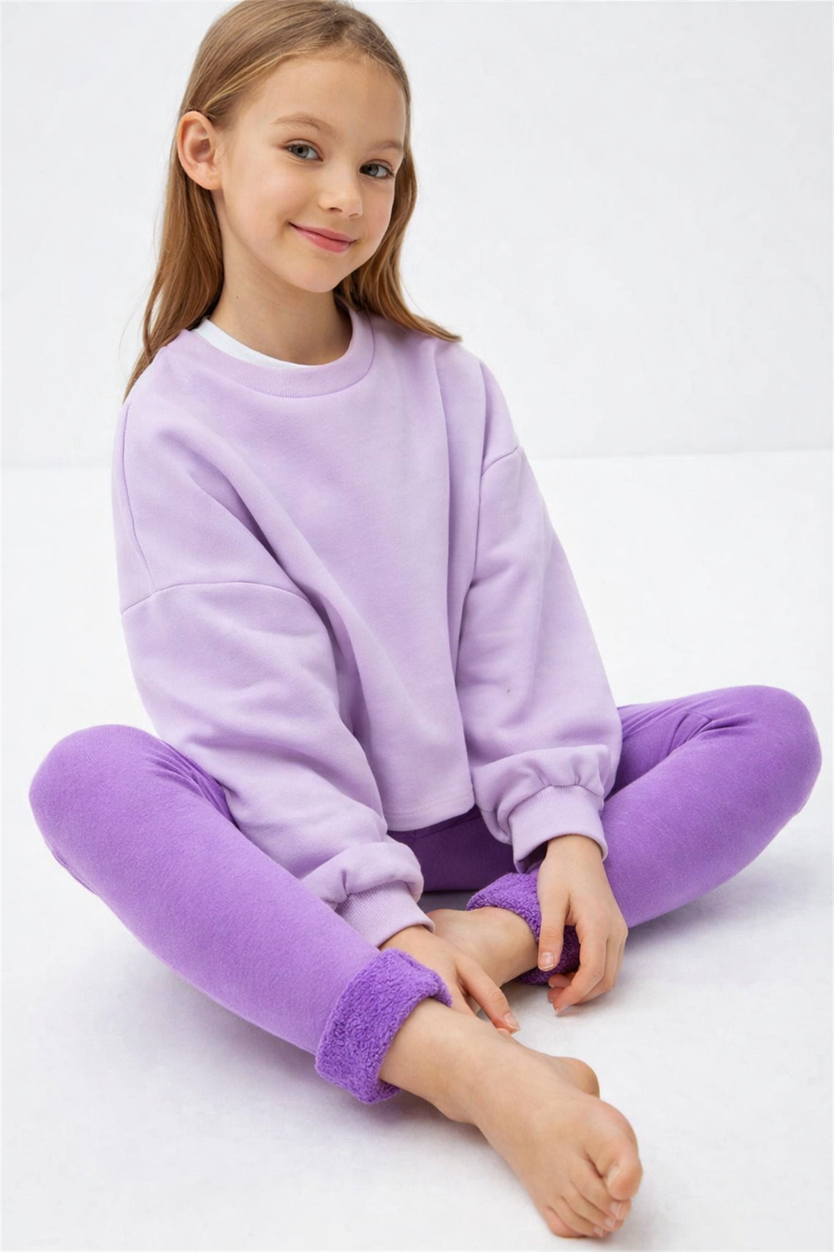 Childrens Tights With Towel Inside Light Purple