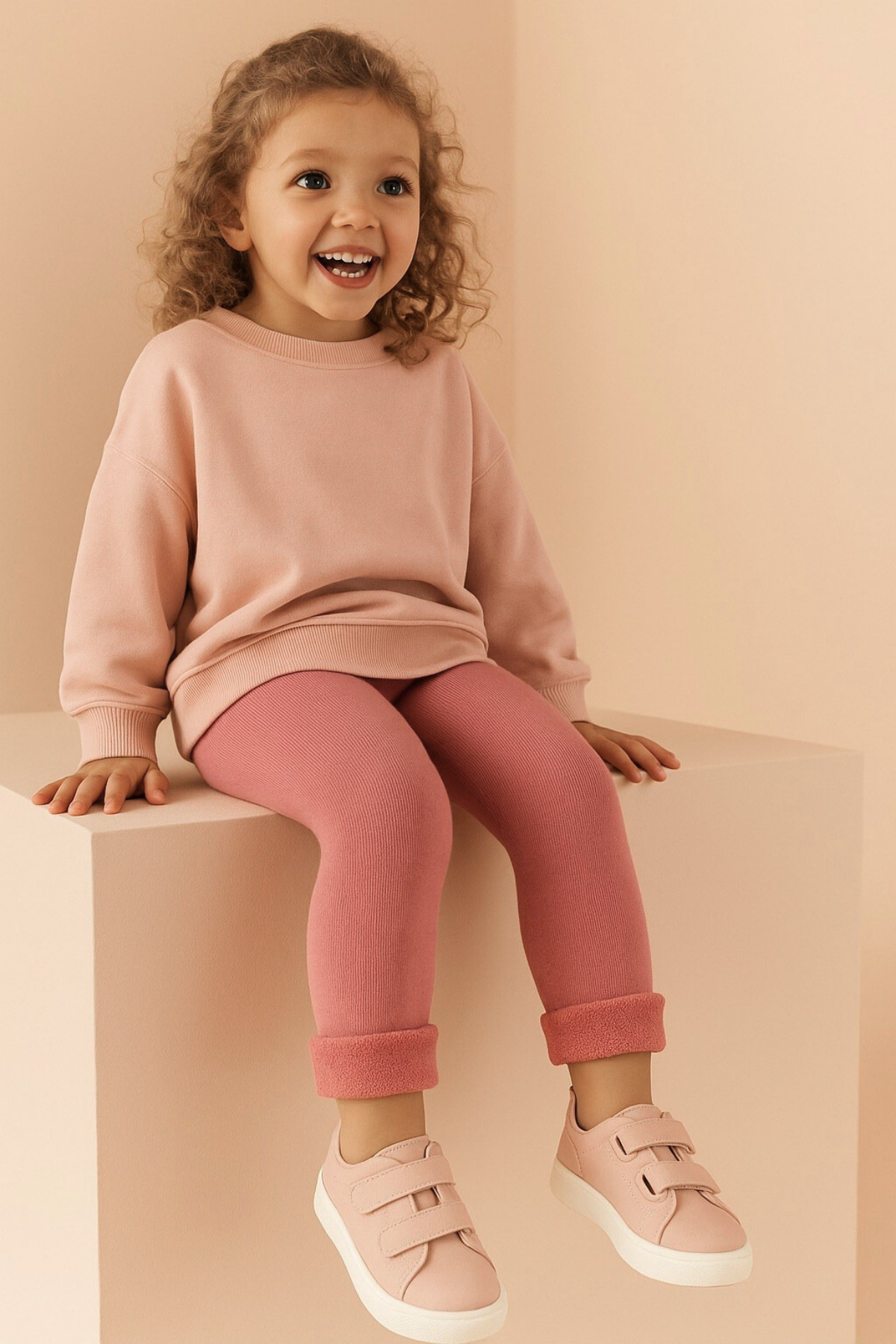 İçi Havlu Çocuk Tayt Faded Pembe