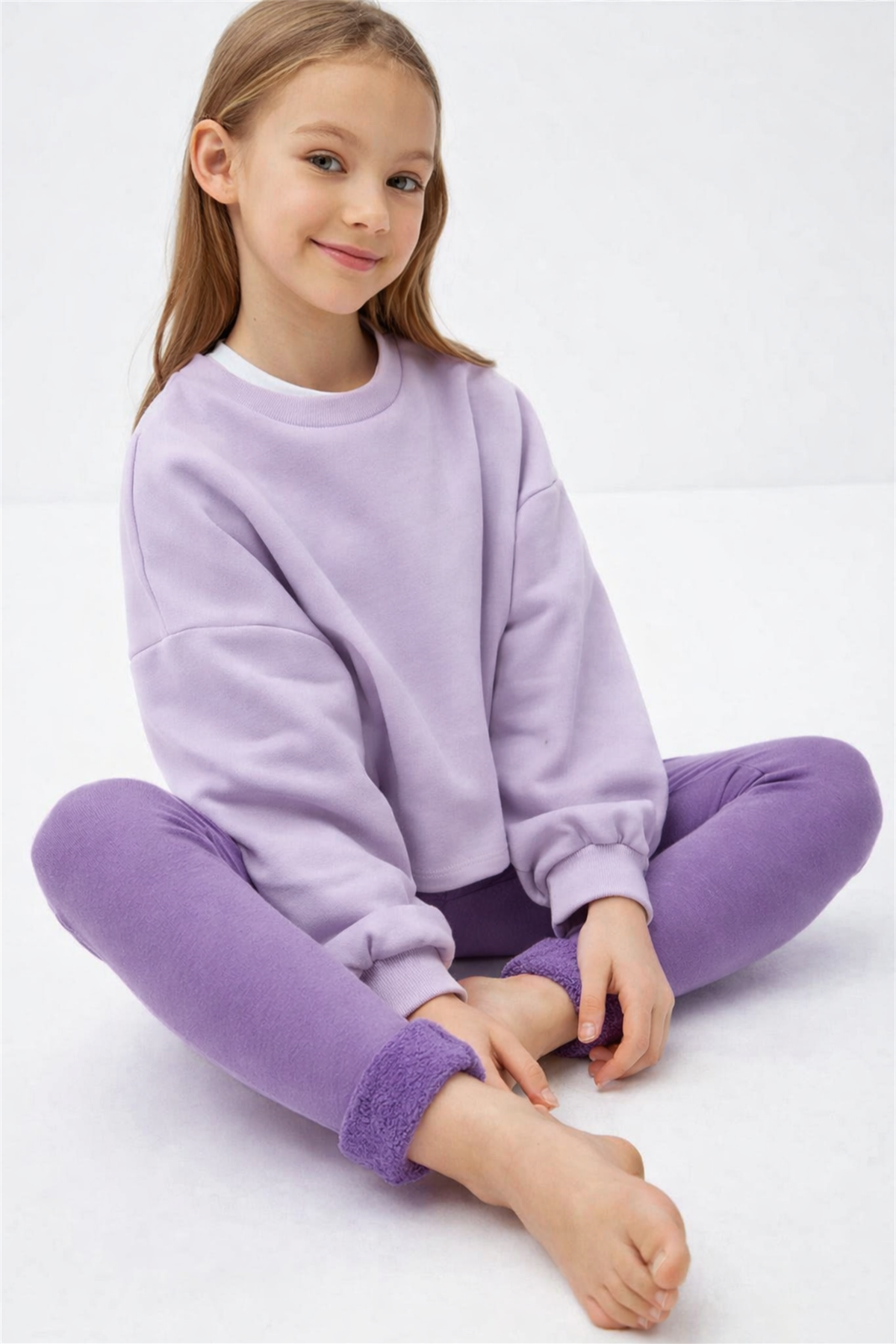 Childrens Tights With Towel Inside Dark Purple