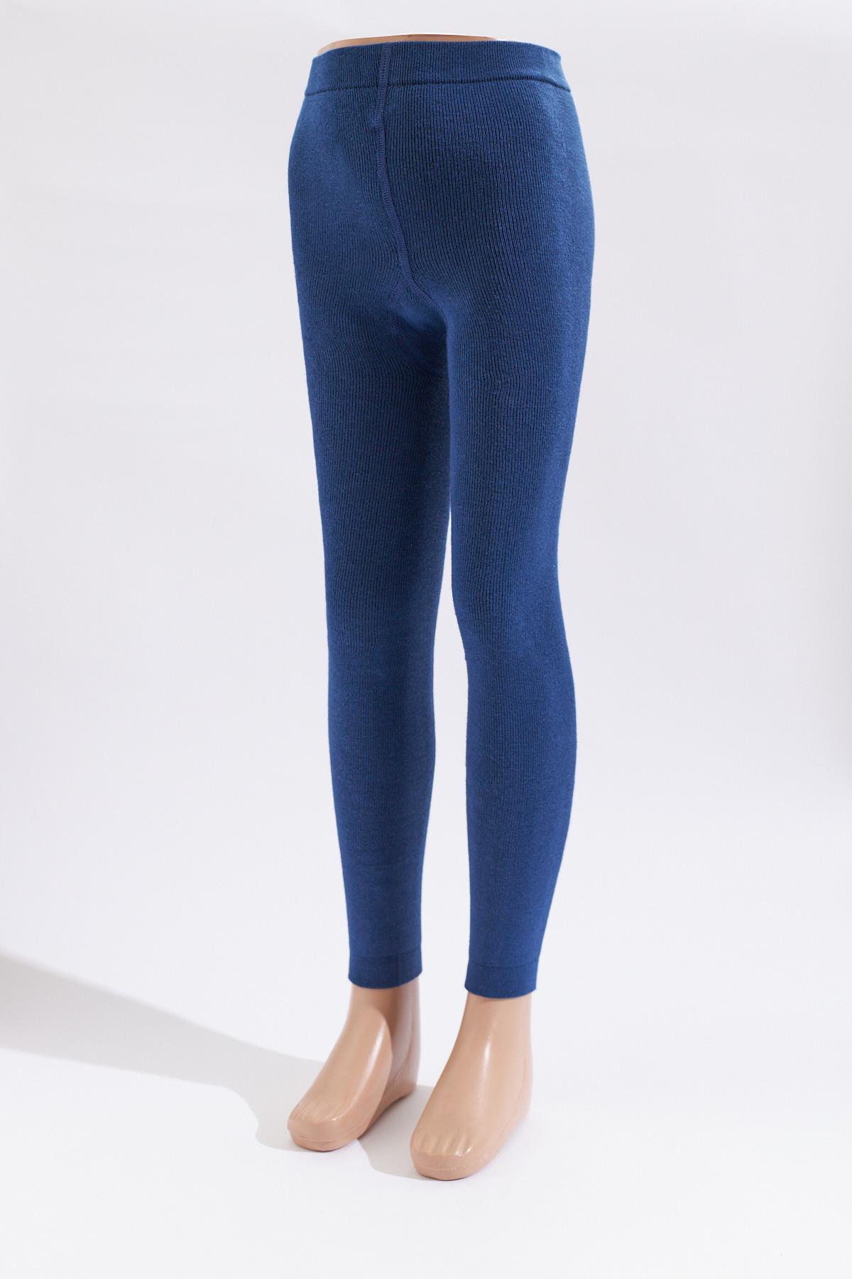 Childrens Tights With Towel Inside Light Navy Blue