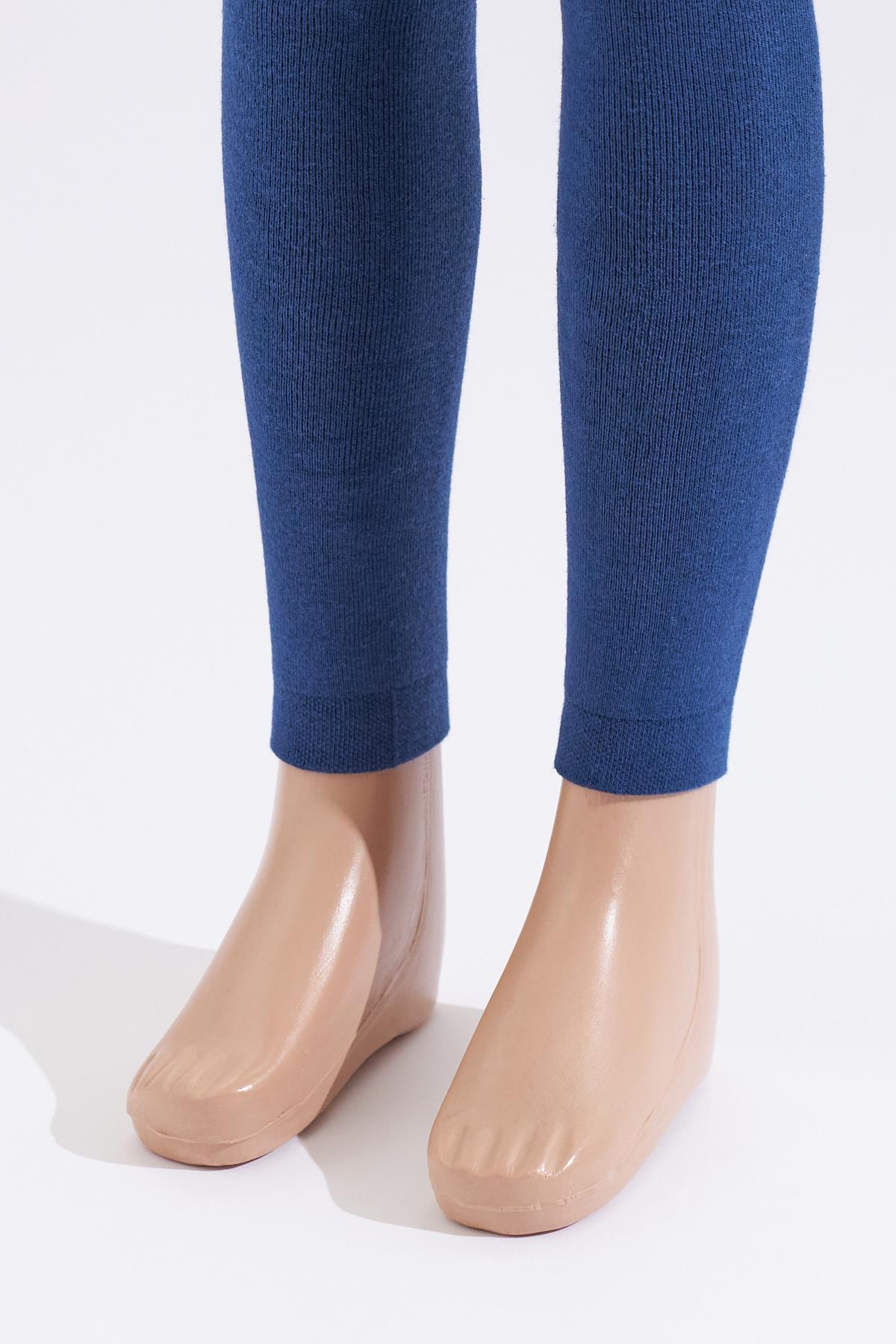 Childrens Tights With Towel Inside Light Navy Blue