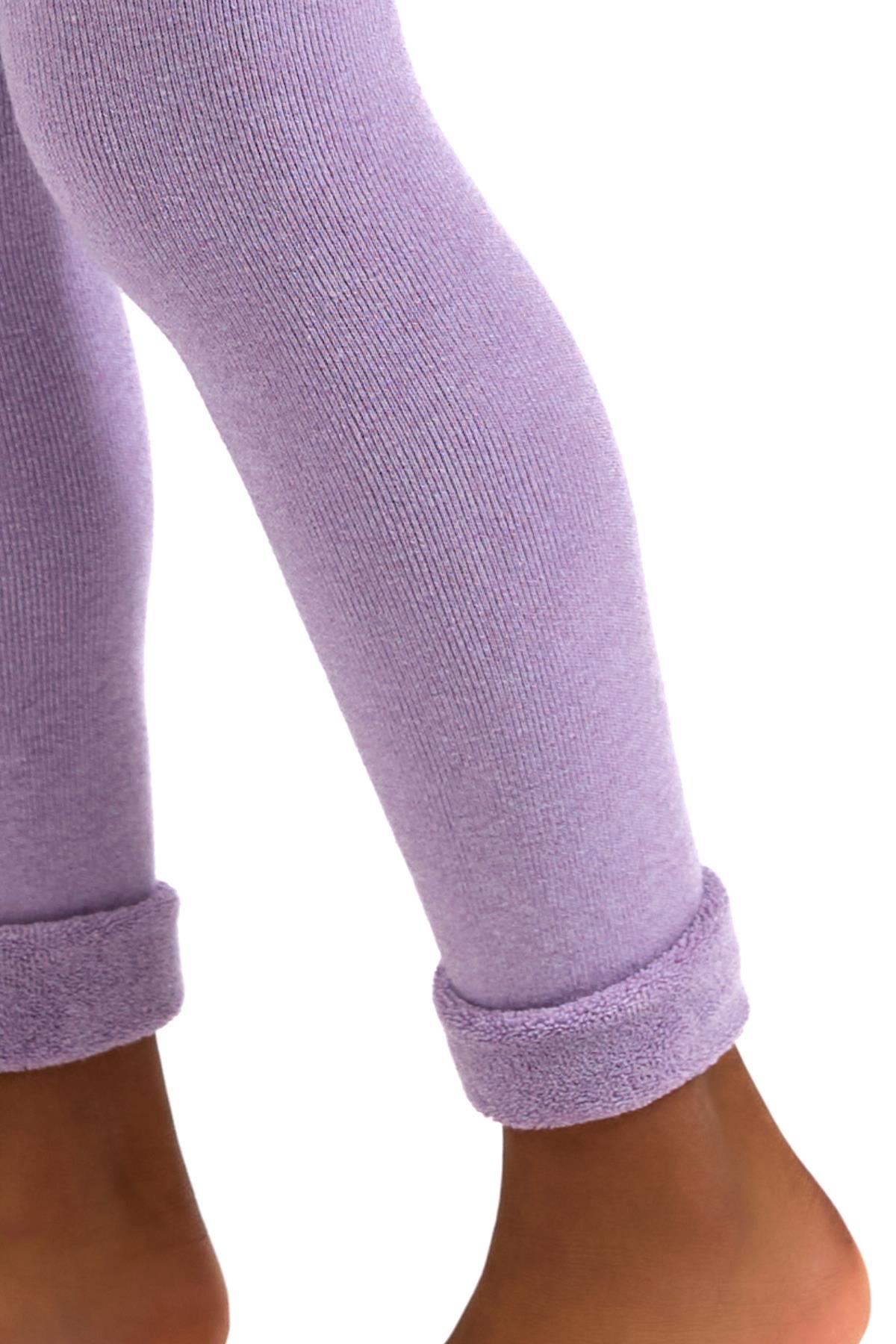 Towel-lined Childrens Leggings Lila