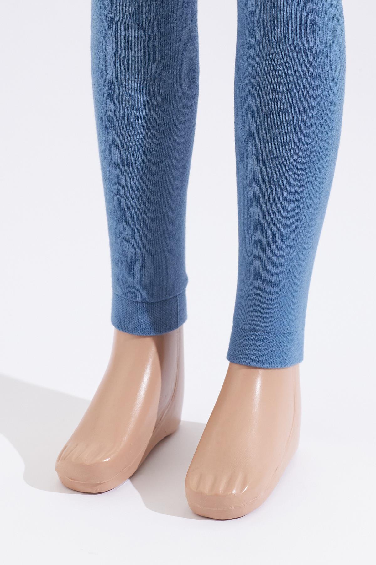 Childrens Tights With Towel Inside Ocean Blue