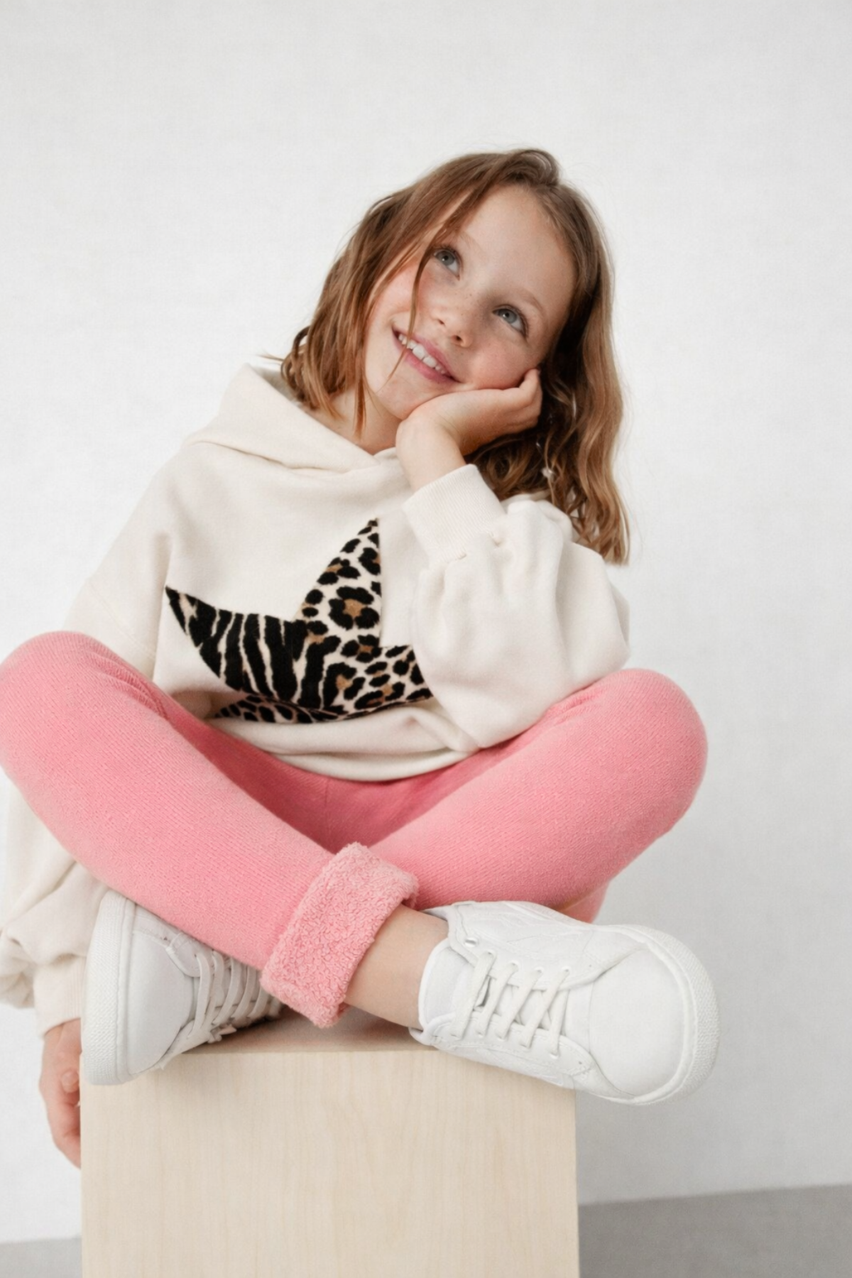 İçi Havlu Çocuk Tayt Pembe