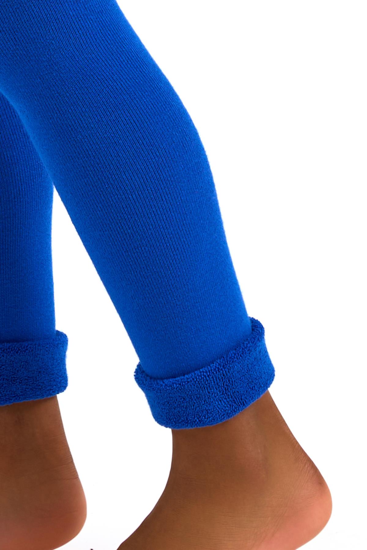 Towel-Lined Childrens Leggings in Cobalt Blue