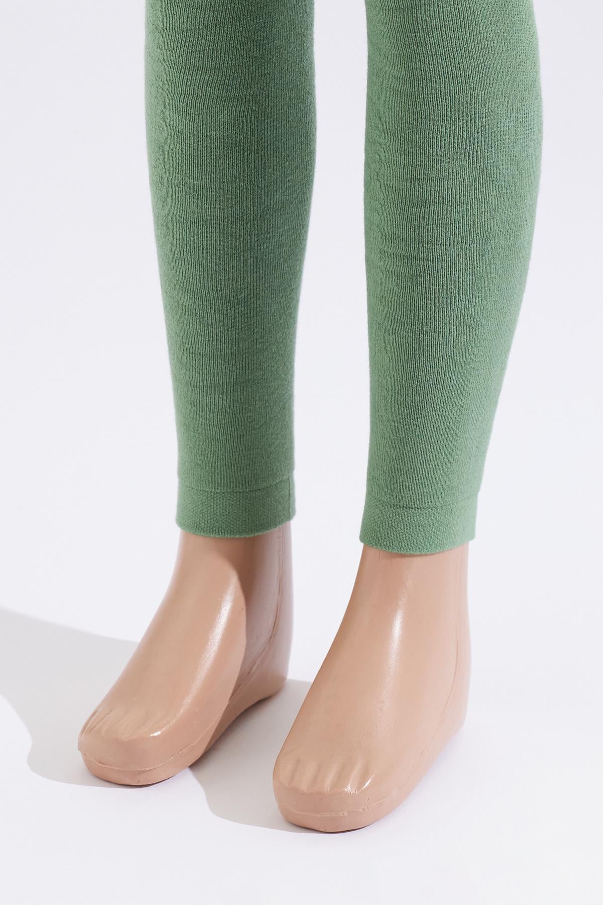 Childrens Tights With Towel Inside, Water Green