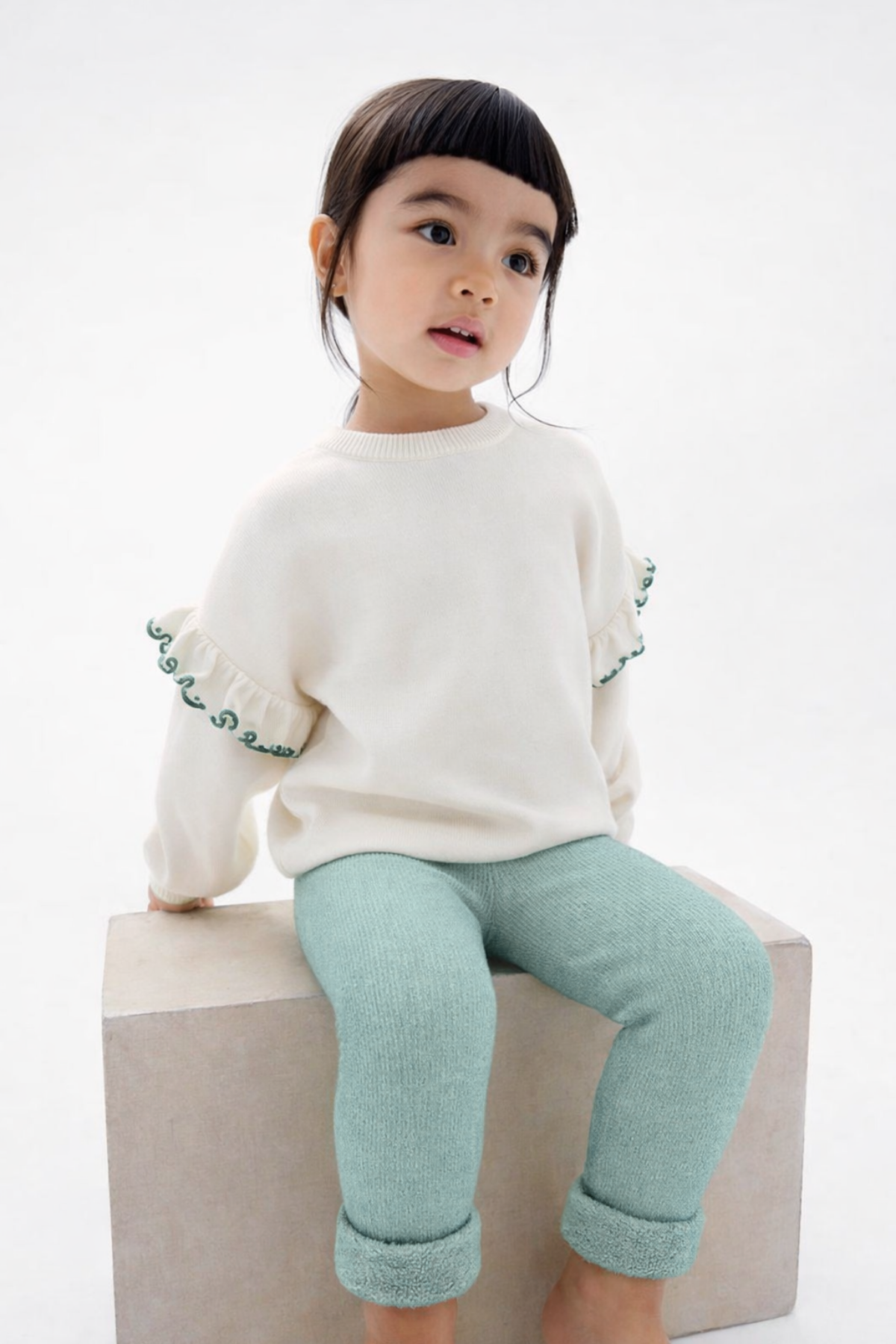 İçi Havlu Çocuk Tayt Yeşil