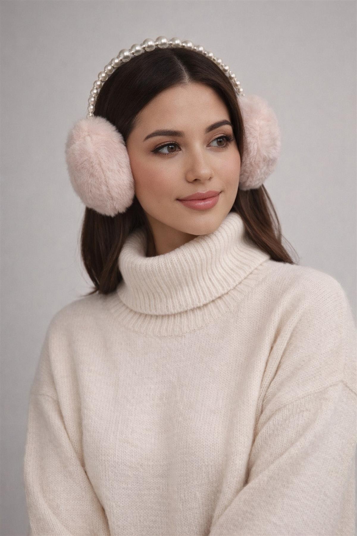 İnci Detaylı Kulaklık Pembe