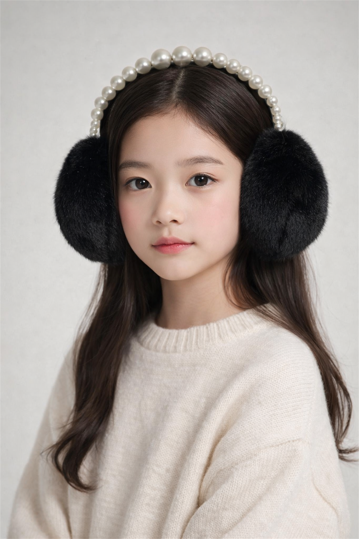 İnci Detaylı Kulaklık Siyah