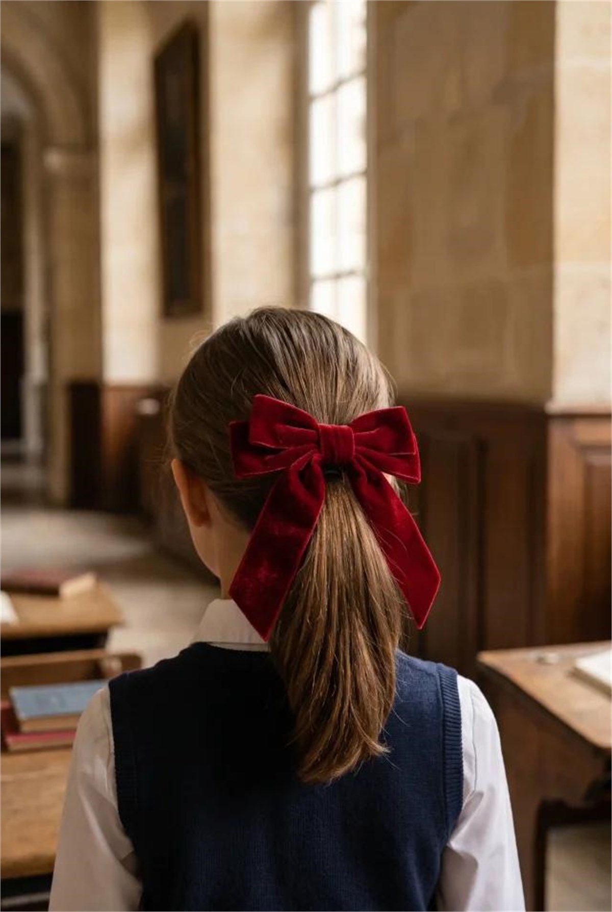 Velvet Double Bow Vending Buckle Red