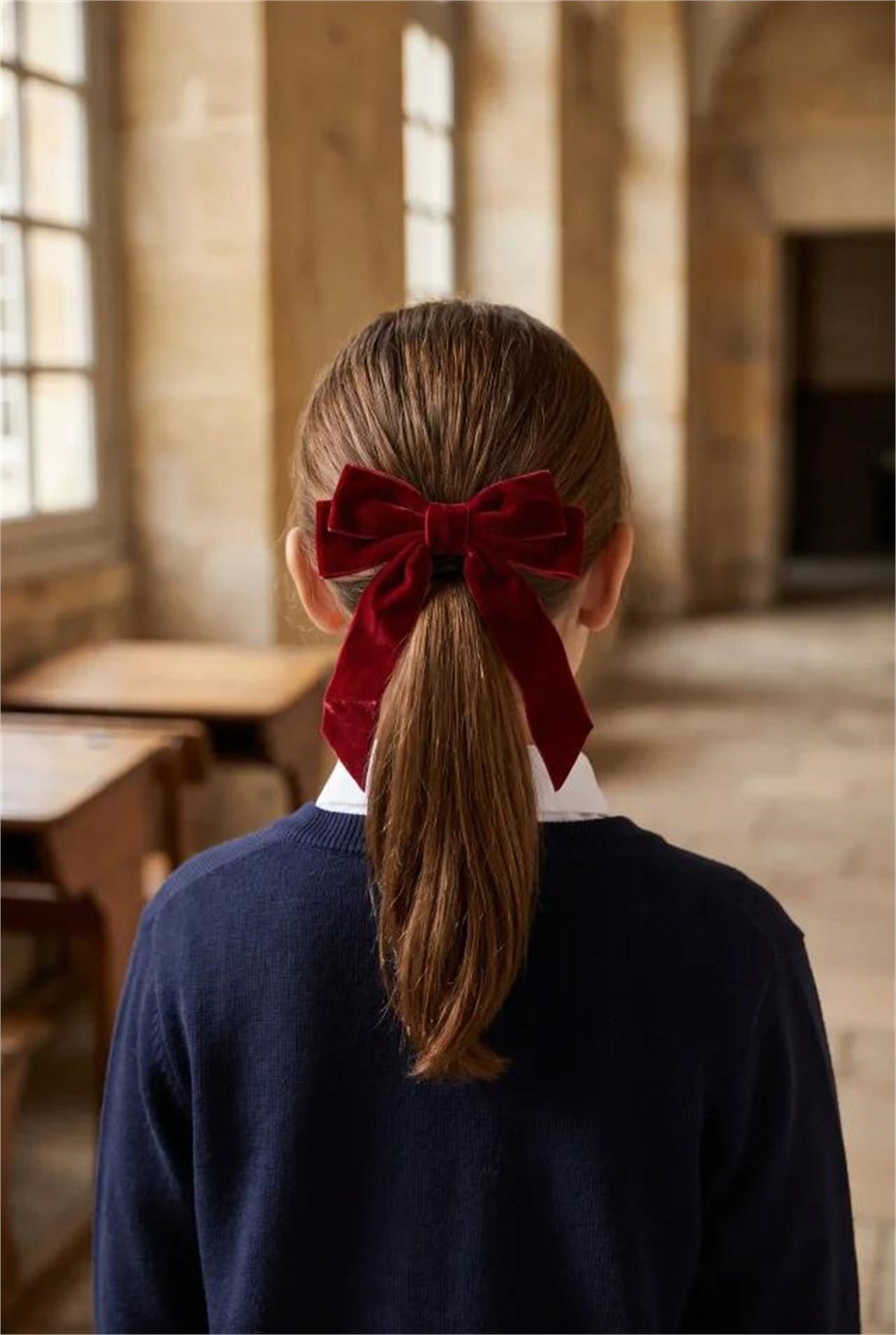 Velvet Double Bow Vending Buckle Red