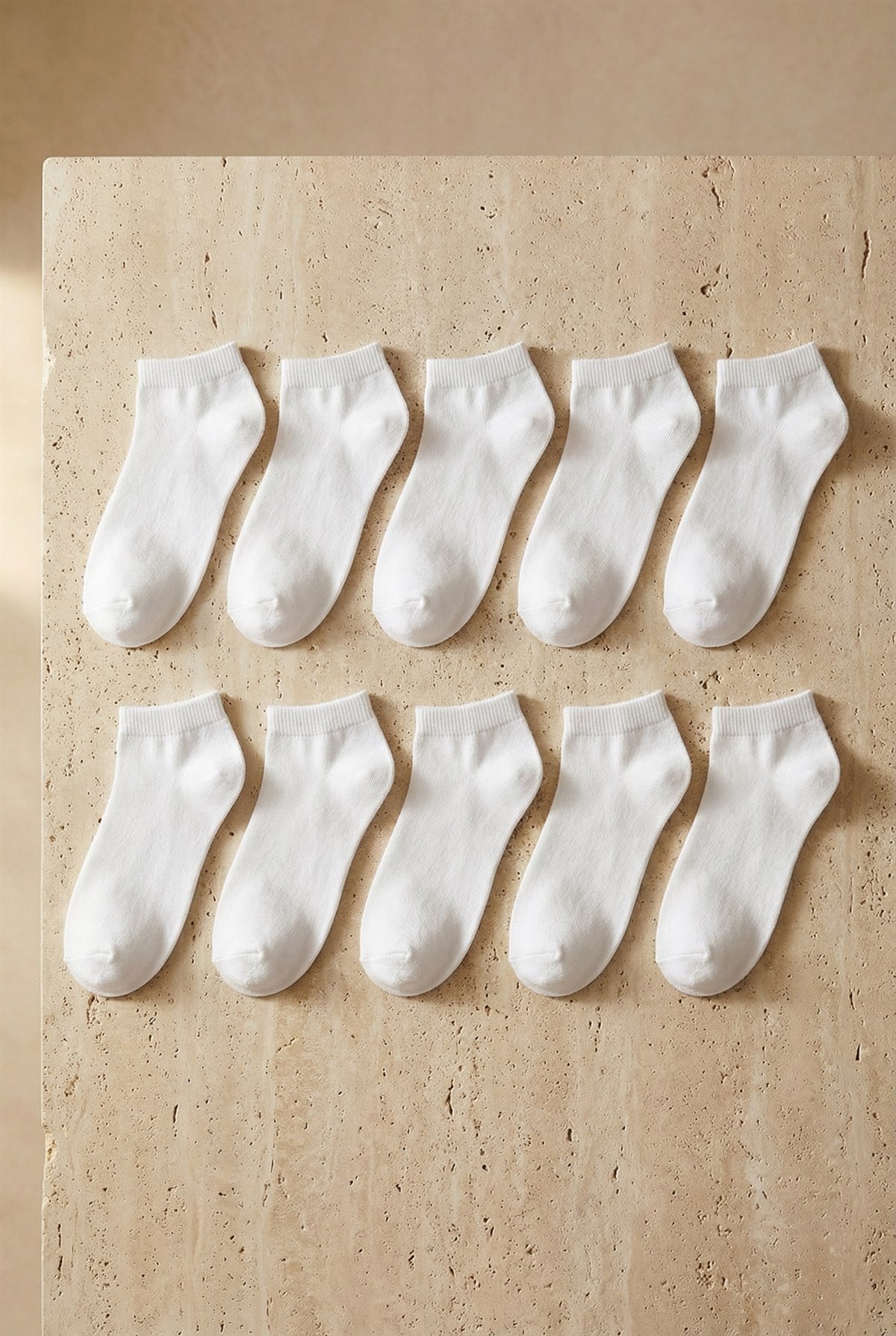 Kadın 10lu Basic Step Çorap Beyaz