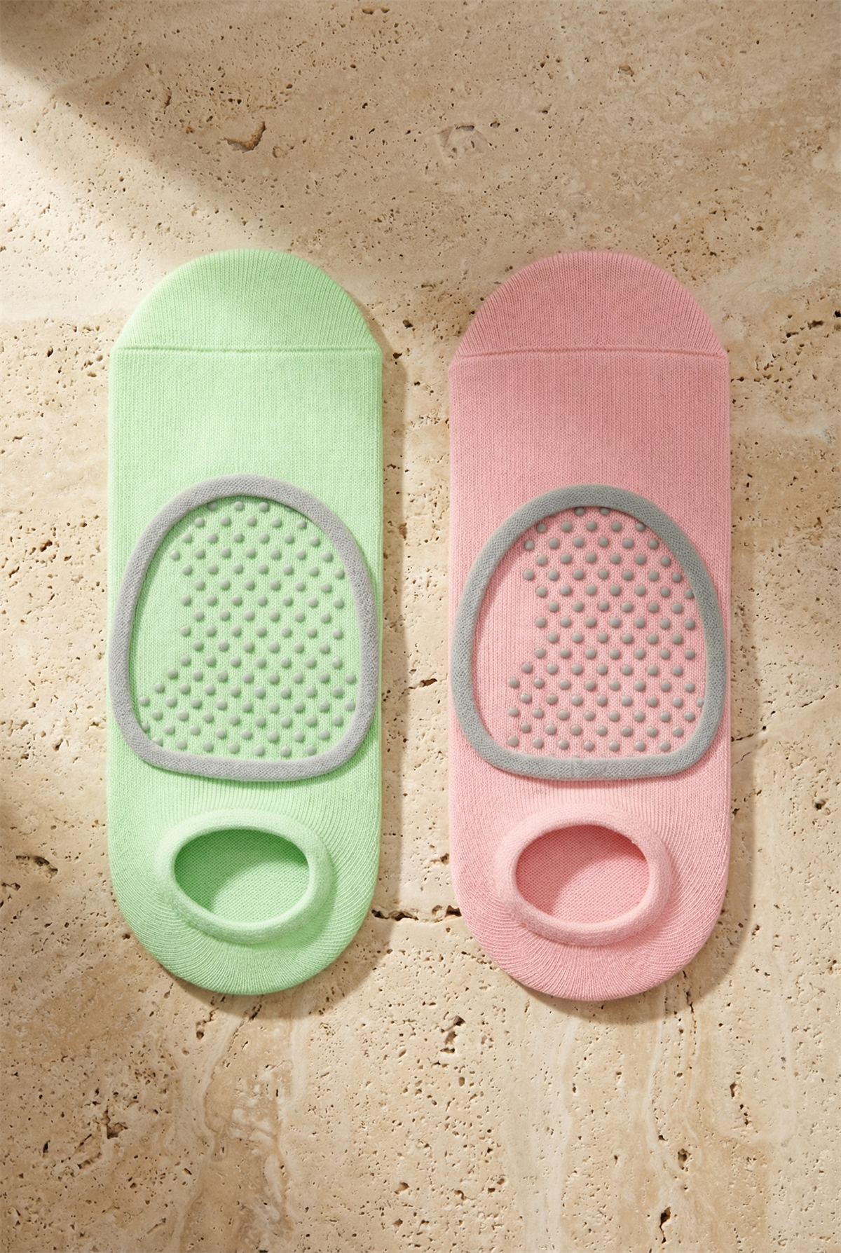 Kadın 2li Asta Yoga / Pilates Step Çorap Açık Yeşil / Pembe