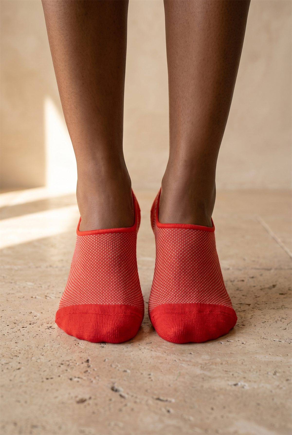 Kadın 2li Basic Renkli Görünmez Babet Çorap Kırmızı Mix