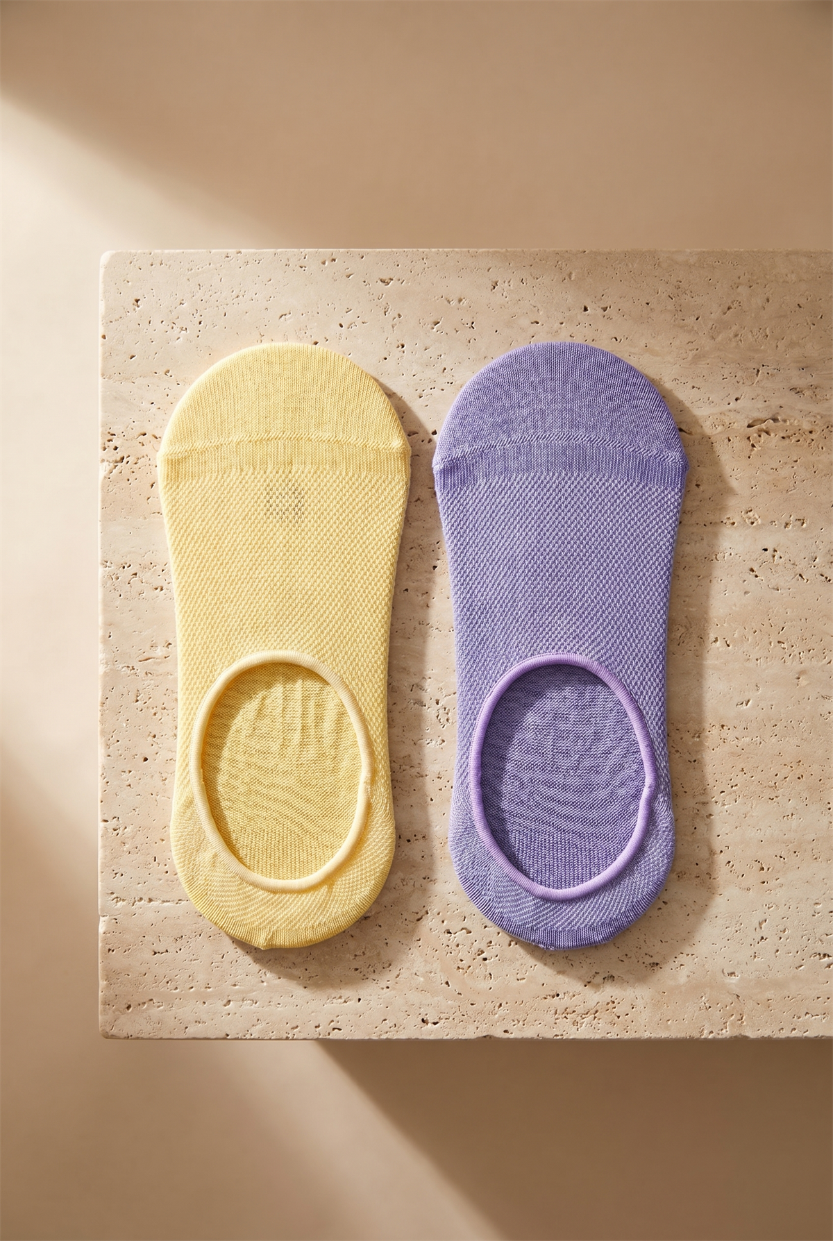 Kadın 2li Basic Renkli Görünmez Babet Çorap Mor Mix