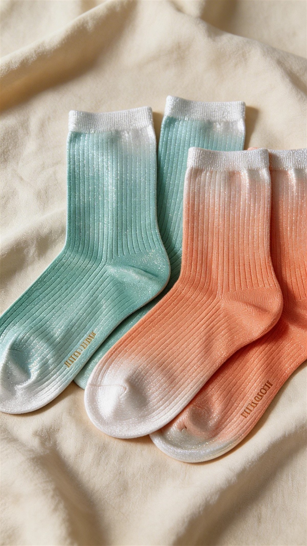 Kadın 2li Paket Parlak Simli Soket Çorap