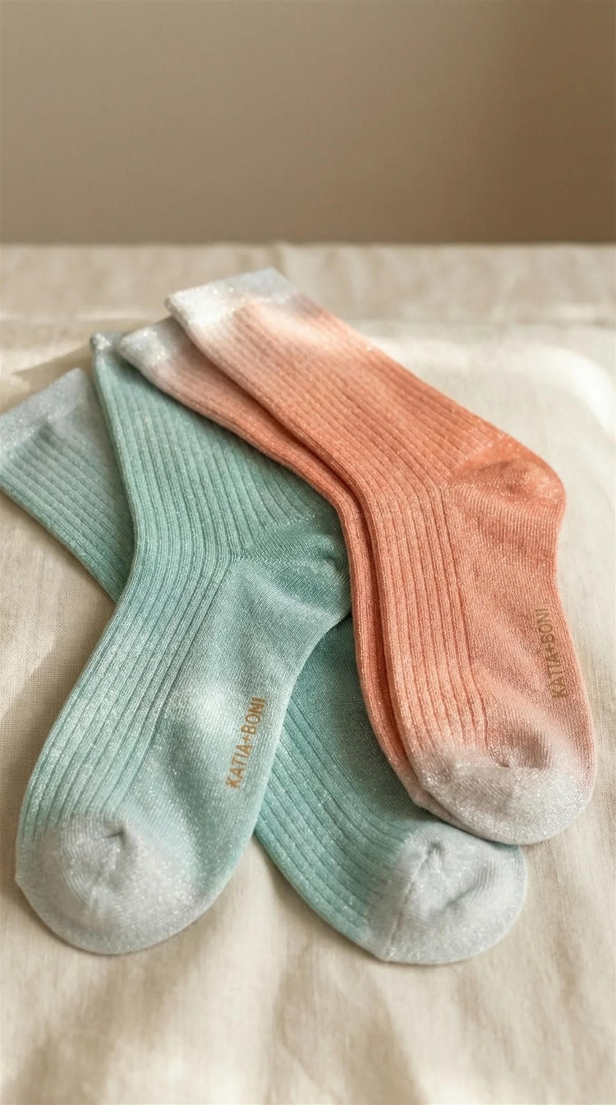 Kadın 2li Paket Parlak Simli Soket Çorap