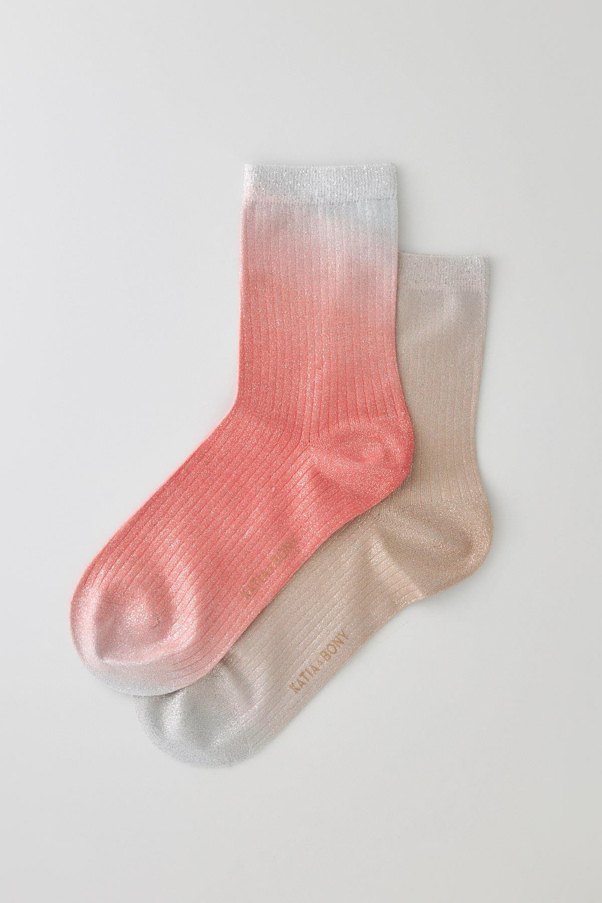 Womens 2-Pack Shiny Glitter Ankle Socks